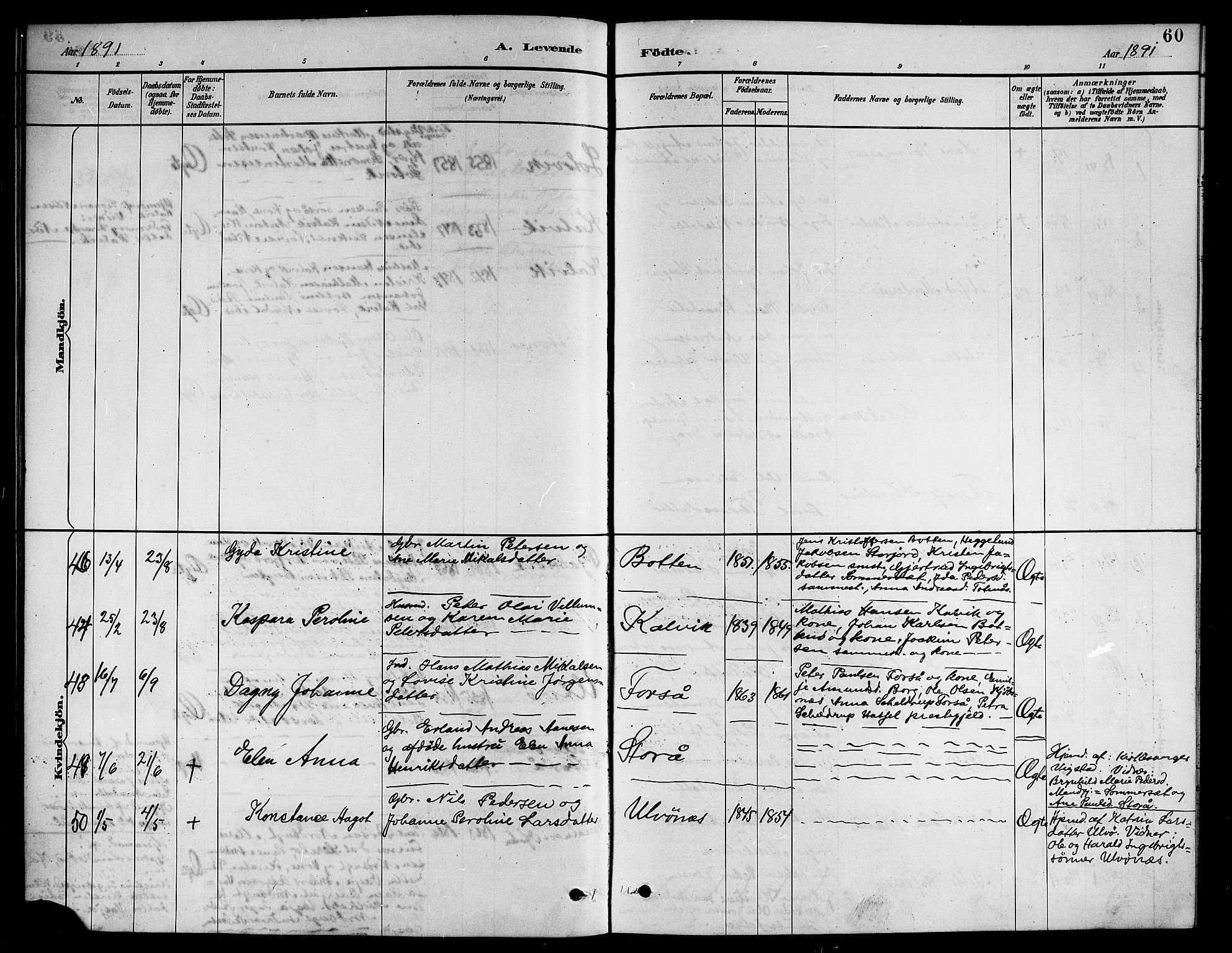 Ministerialprotokoller, klokkerbøker og fødselsregistre - Nordland, AV/SAT-A-1459/861/L0876: Parish register (copy) no. 861C02, 1887-1903, p. 60