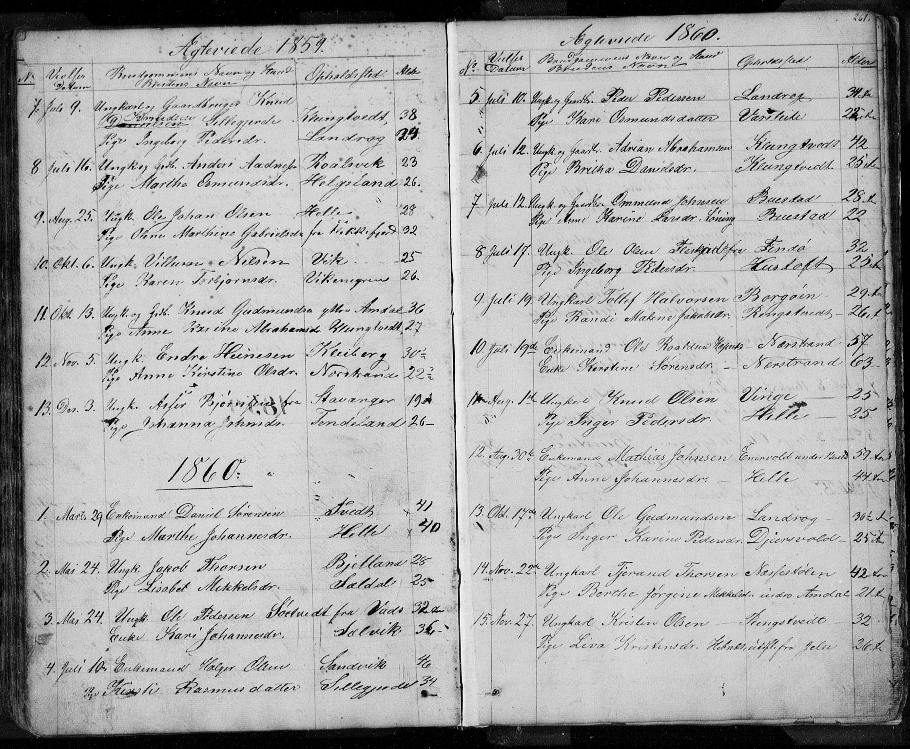 Nedstrand sokneprestkontor, SAST/A-101841/01/V: Parish register (copy) no. B 3, 1848-1933, p. 261