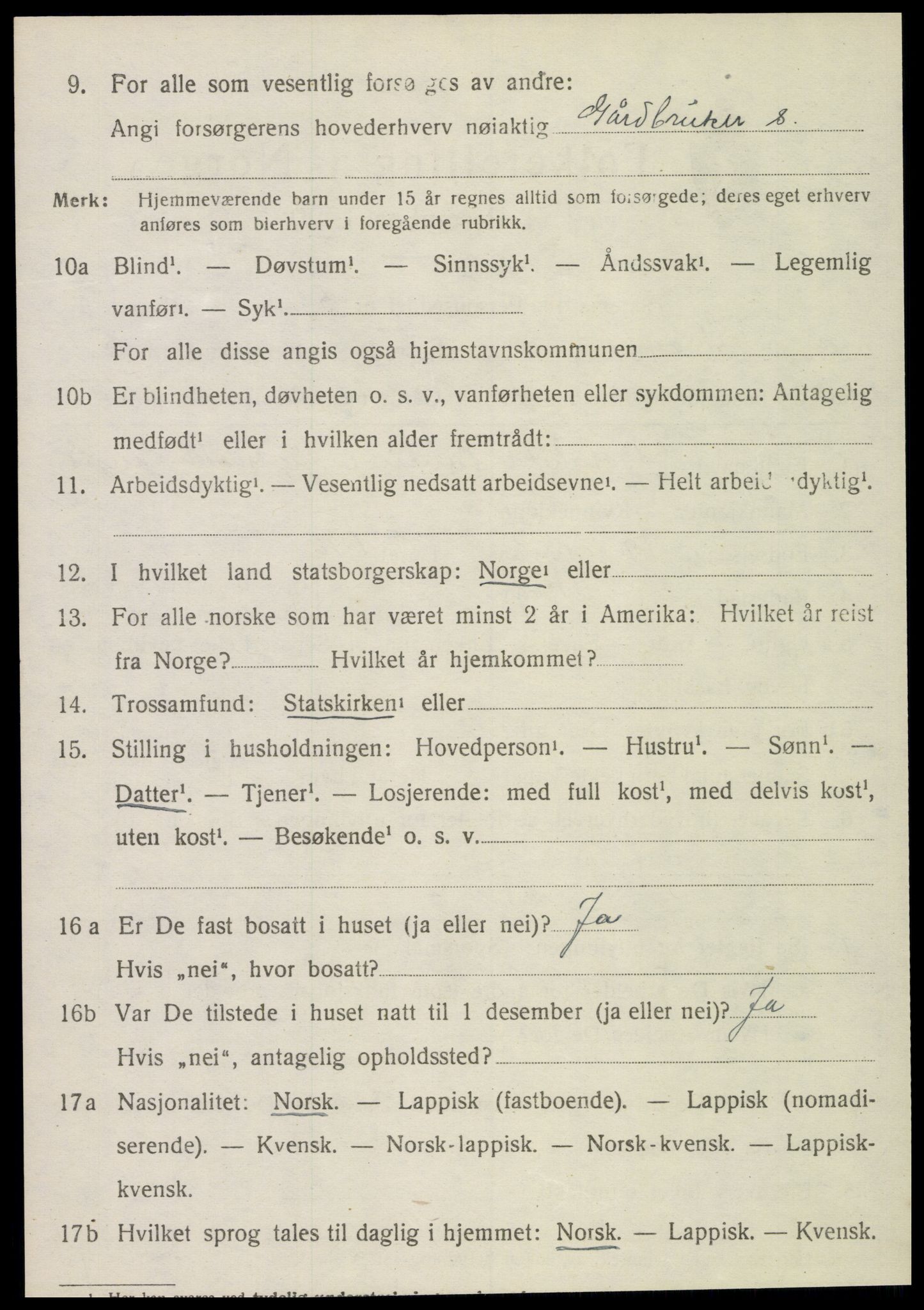 SAT, 1920 census for Skogn, 1920, p. 6494