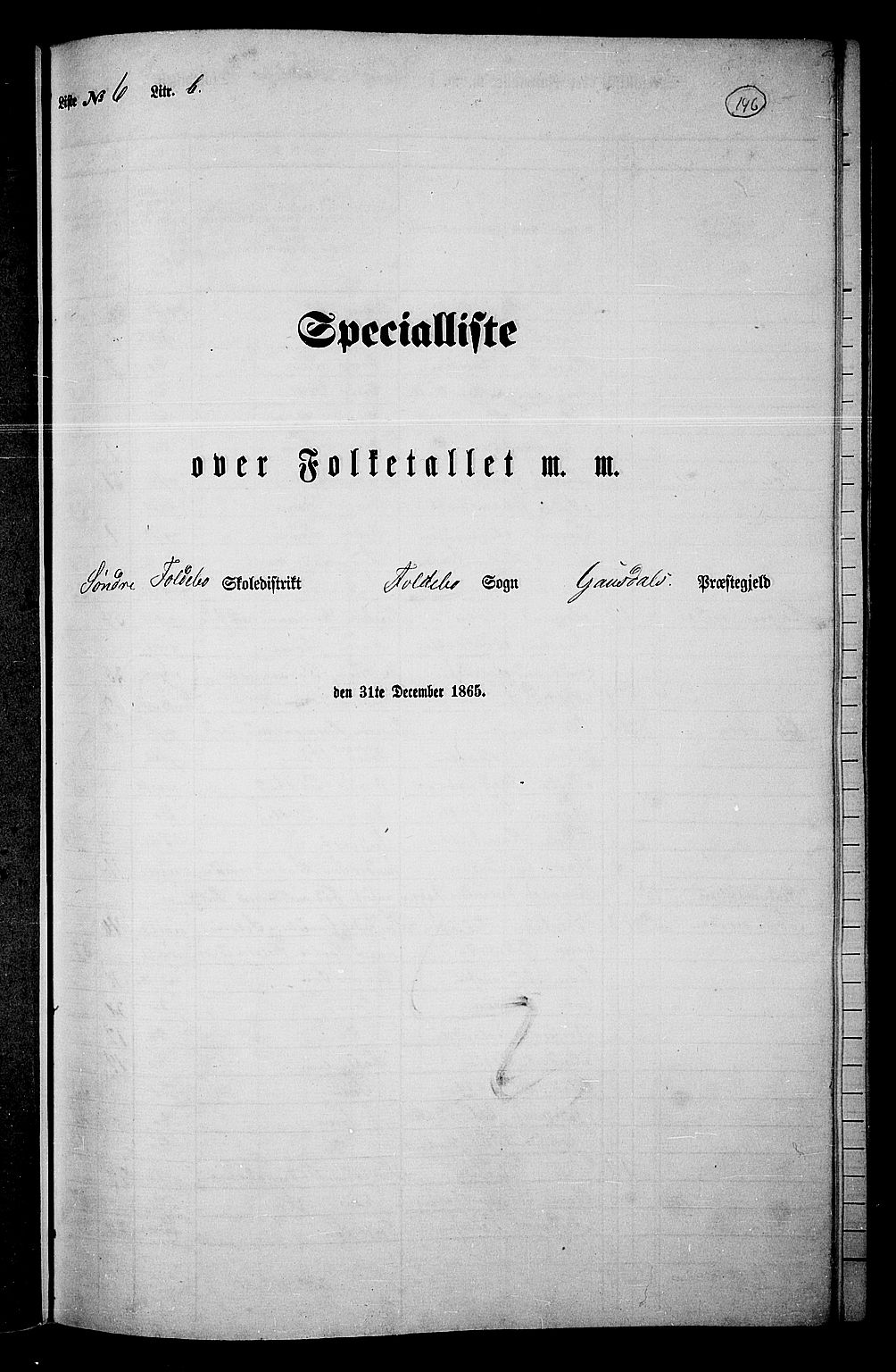 RA, 1865 census for Gausdal, 1865, p. 128