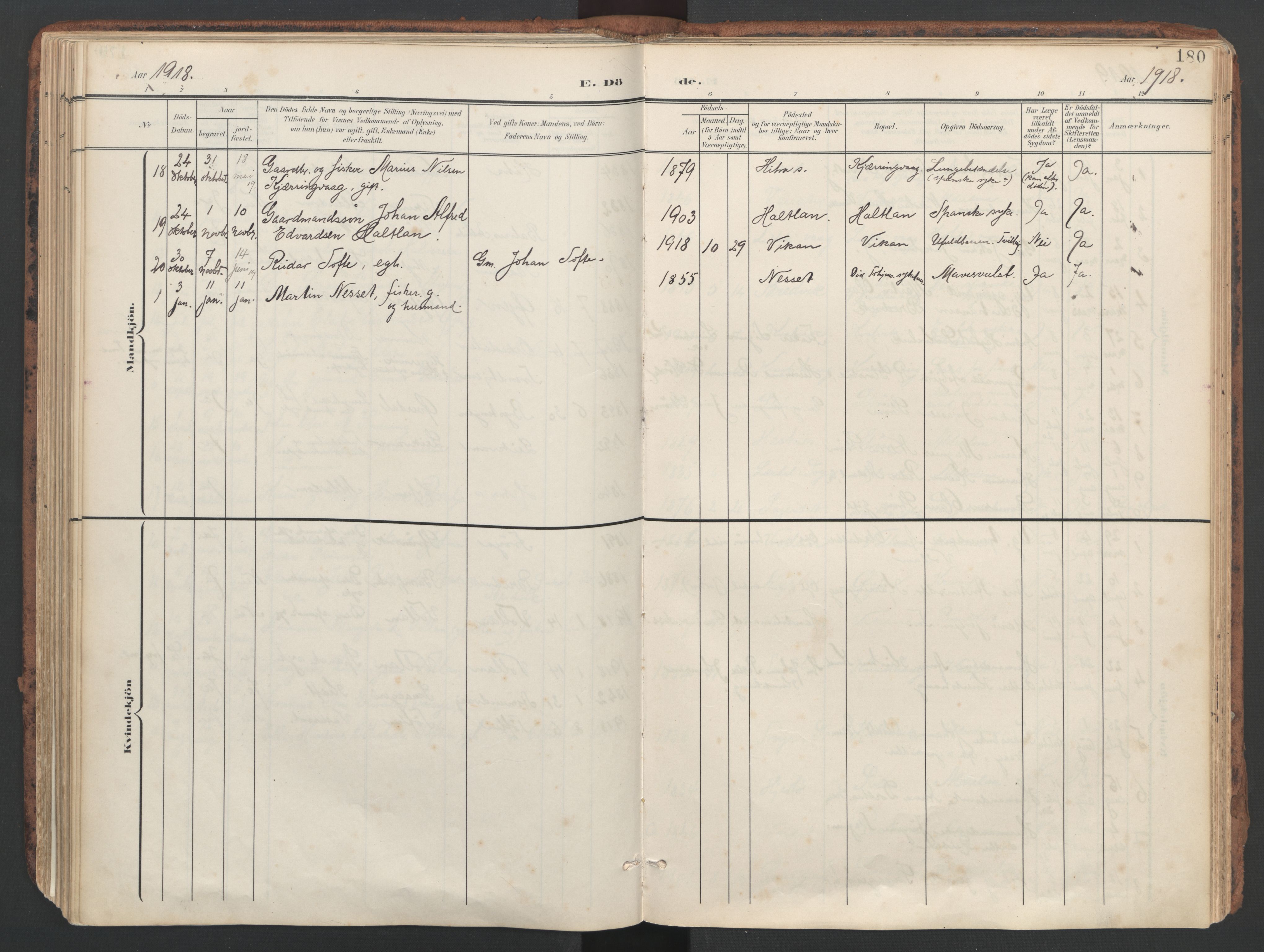 Ministerialprotokoller, klokkerbøker og fødselsregistre - Sør-Trøndelag, SAT/A-1456/634/L0537: Parish register (official) no. 634A13, 1896-1922, p. 180