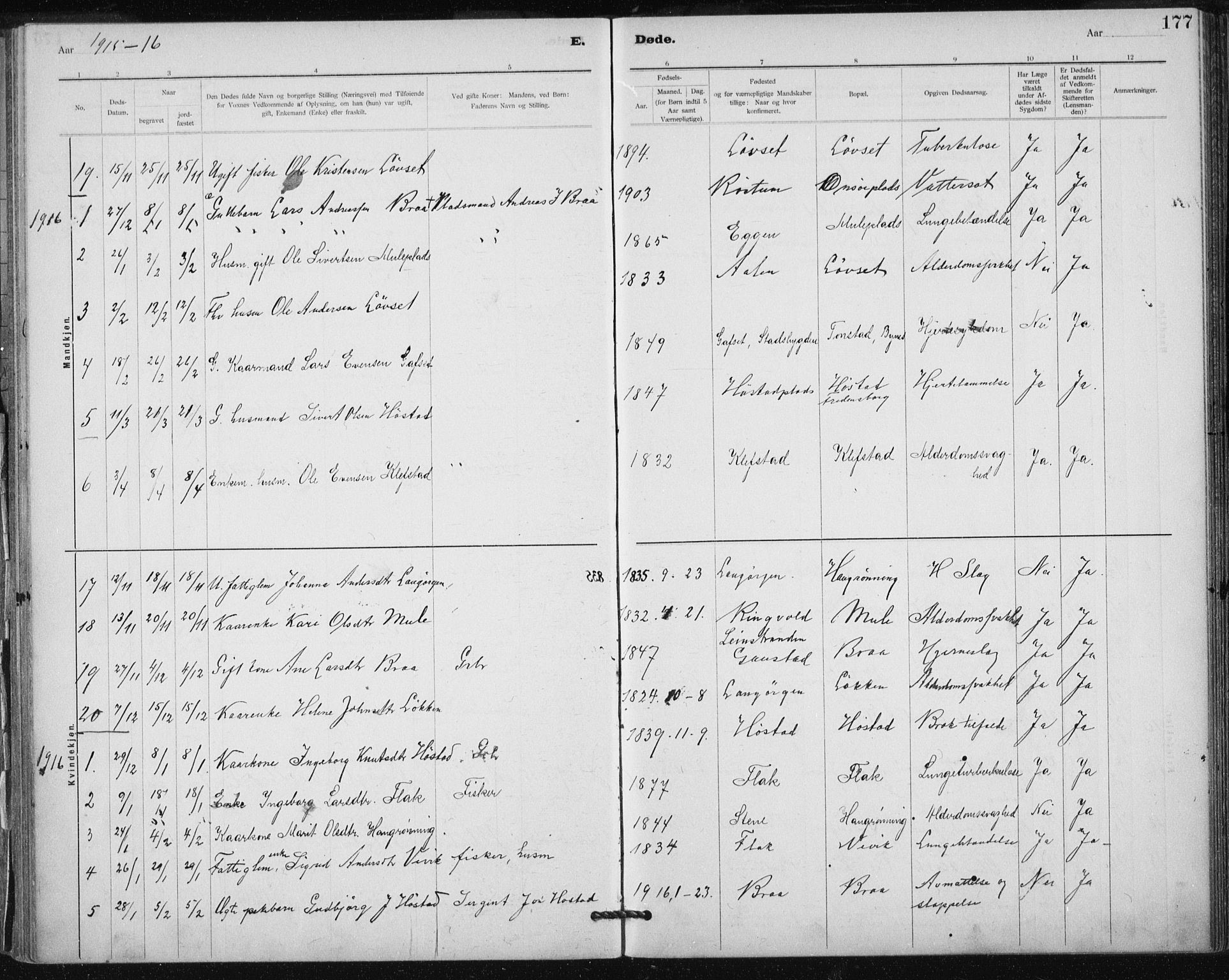 Ministerialprotokoller, klokkerbøker og fødselsregistre - Sør-Trøndelag, SAT/A-1456/612/L0381: Parish register (official) no. 612A13, 1907-1923, p. 177