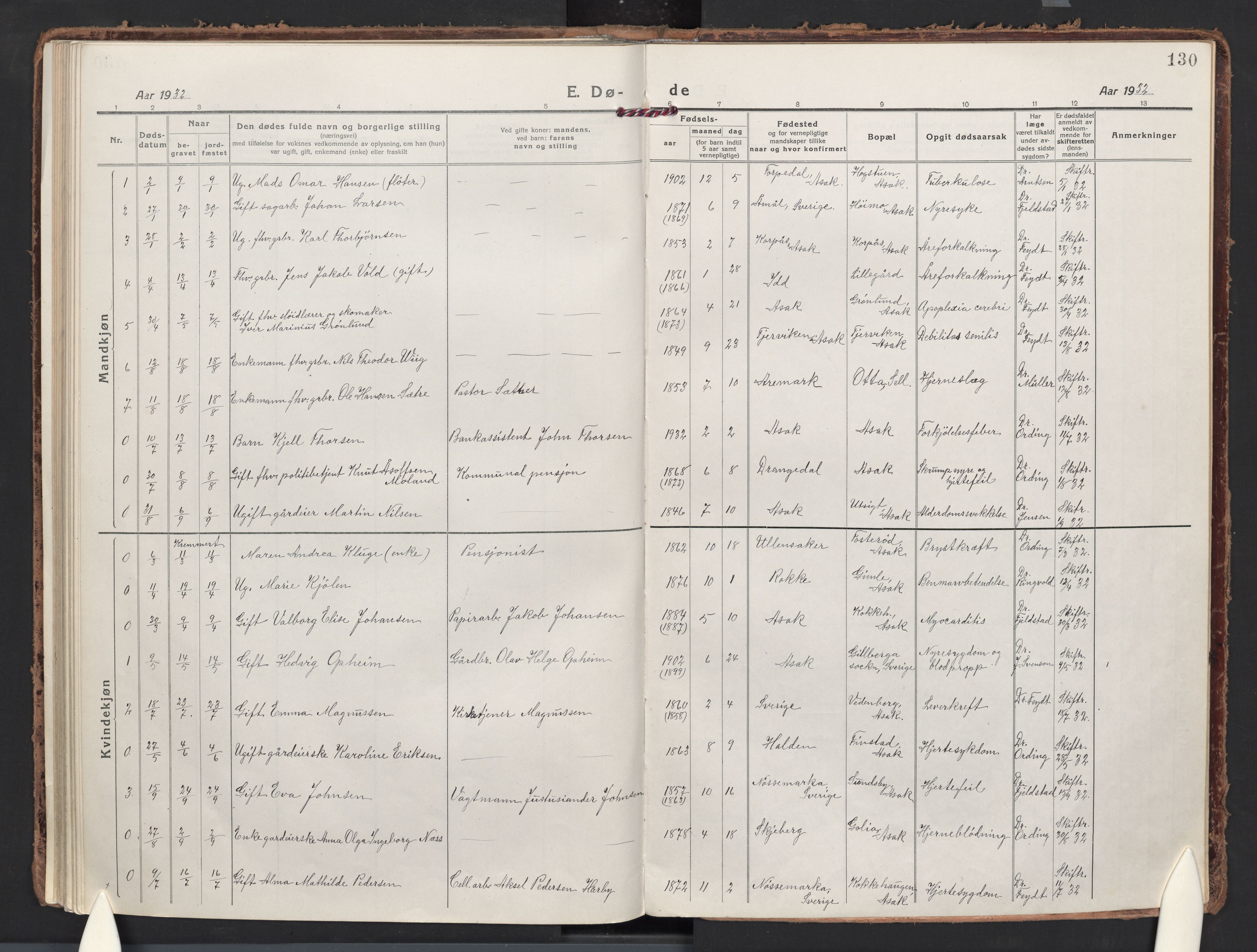 Berg prestekontor Kirkebøker, AV/SAO-A-10902/F/Fb/L0004: Parish register (official) no. II 4, 1919-1935, p. 130