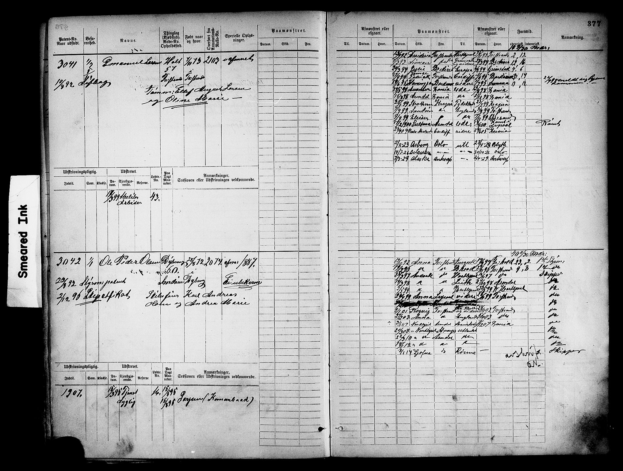 Tvedestrand mønstringskrets, SAK/2031-0011/F/Fb/L0018: Hovedrulle nr 2289-3056, U-34, 1882-1892, p. 389