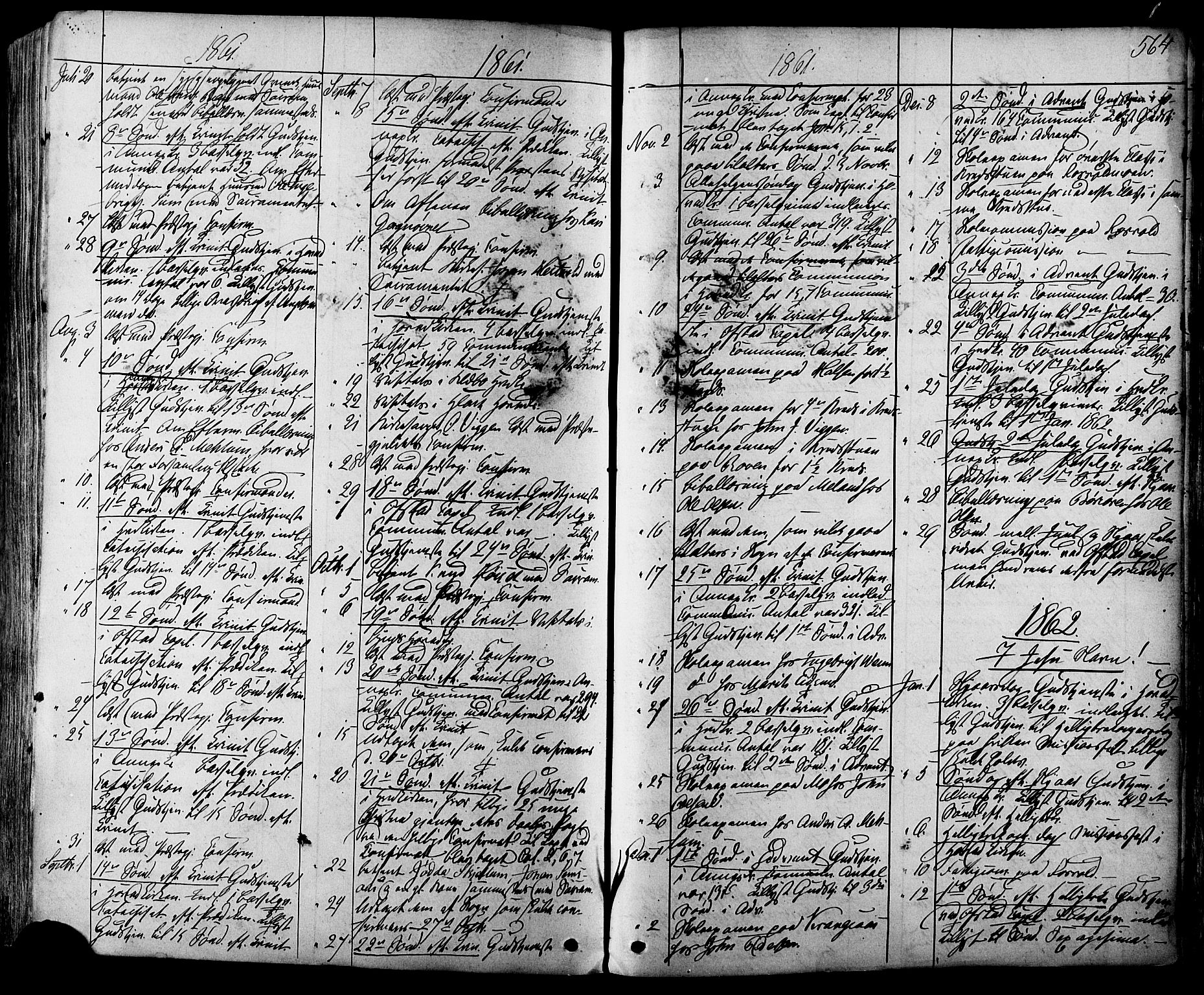 Ministerialprotokoller, klokkerbøker og fødselsregistre - Sør-Trøndelag, AV/SAT-A-1456/665/L0772: Parish register (official) no. 665A07, 1856-1878, p. 564