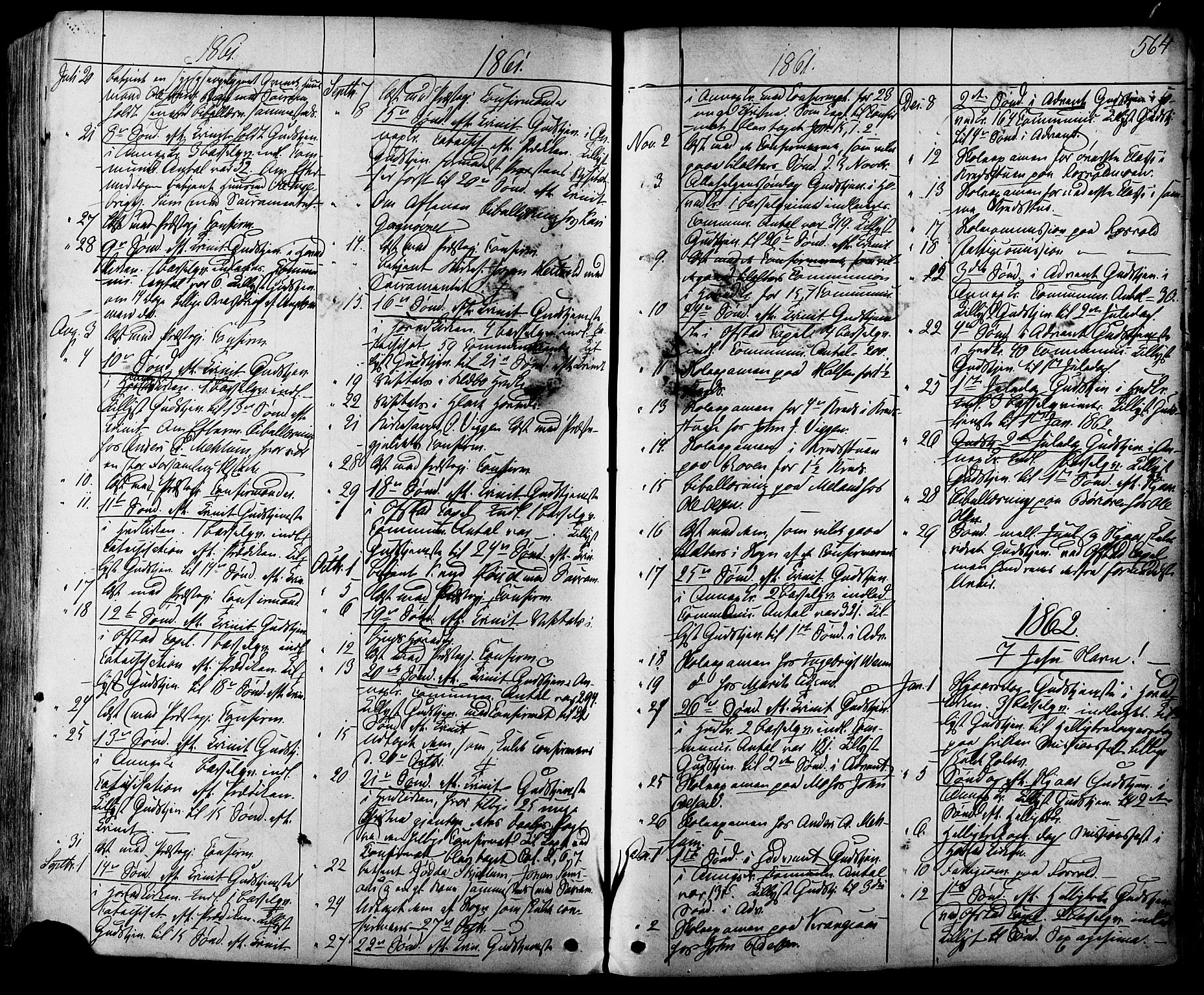 Ministerialprotokoller, klokkerbøker og fødselsregistre - Sør-Trøndelag, SAT/A-1456/665/L0772: Parish register (official) no. 665A07, 1856-1878, p. 564