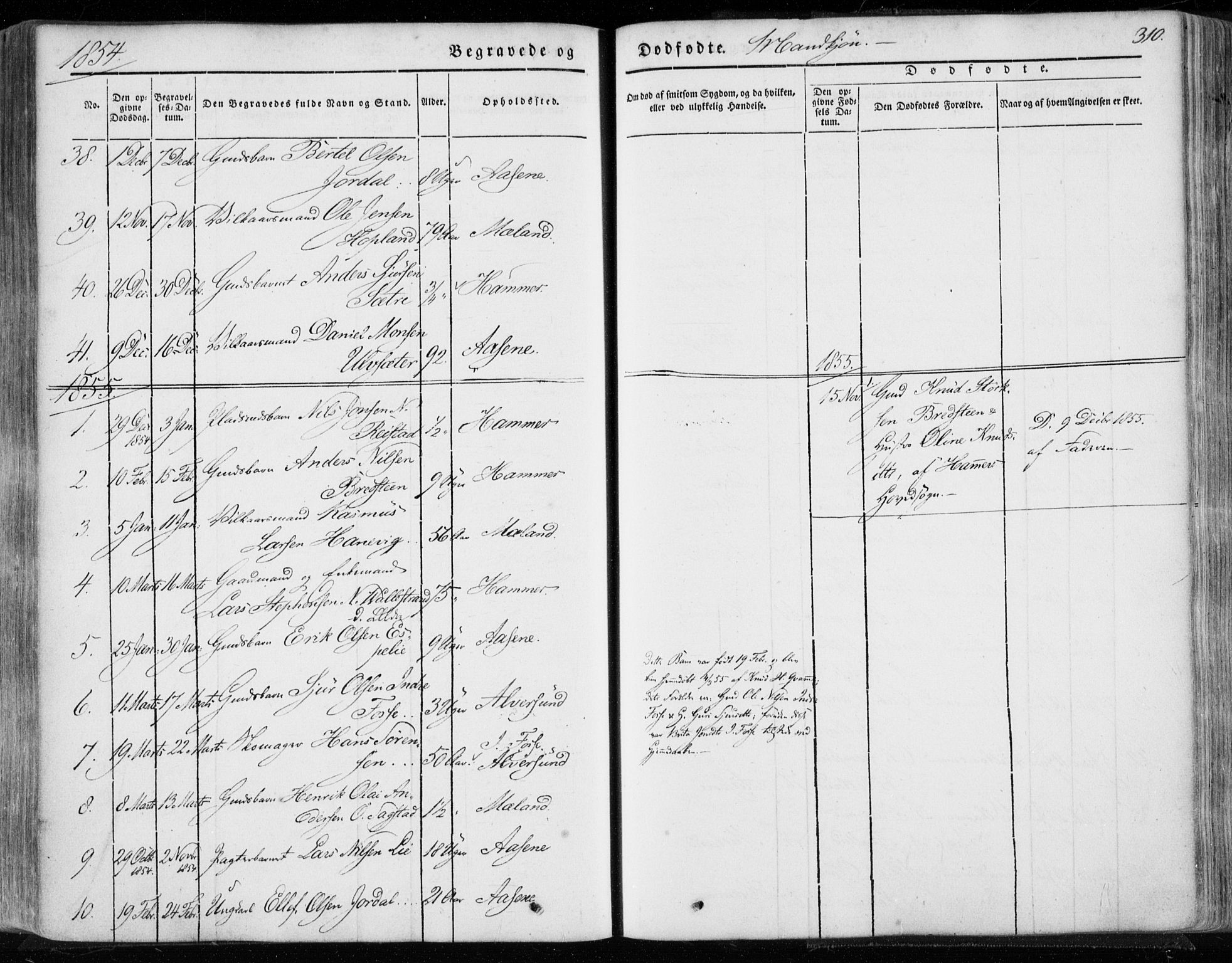 Hamre sokneprestembete, SAB/A-75501/H/Ha/Haa/Haaa/L0013: Parish register (official) no. A 13, 1846-1857, p. 310