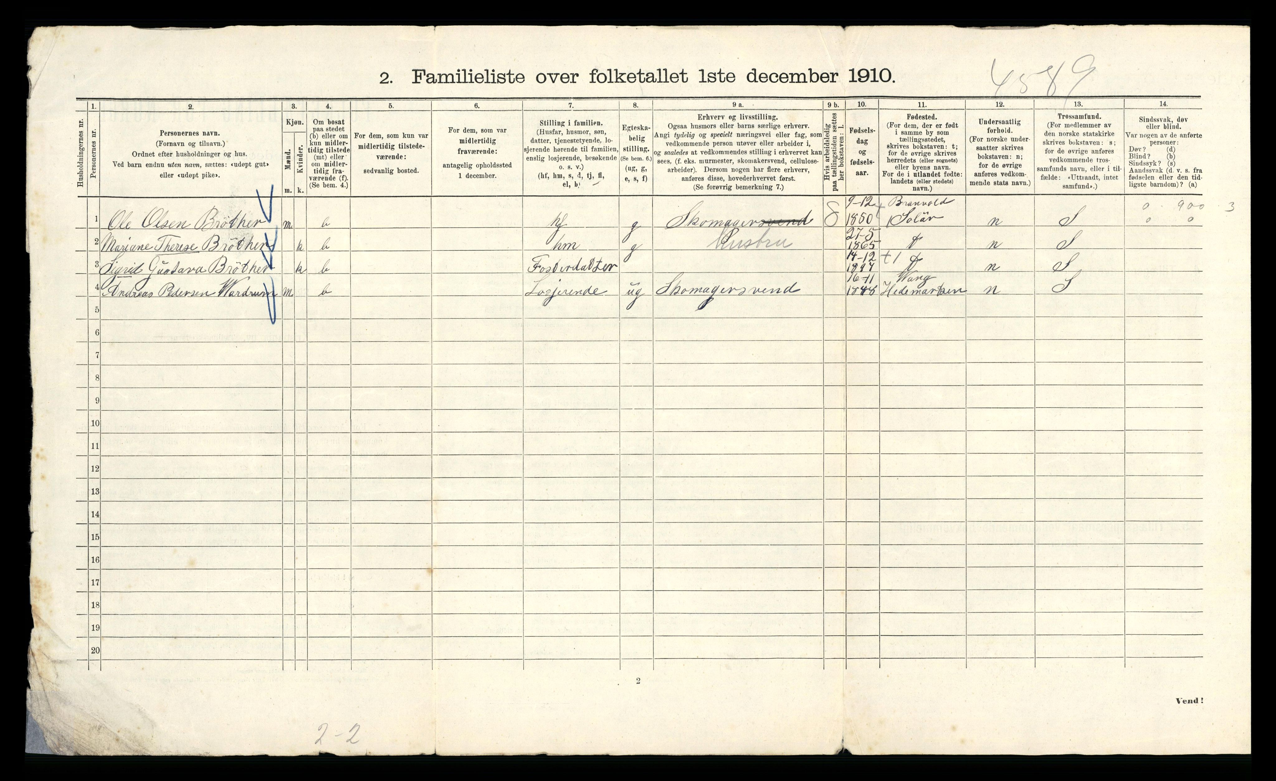 RA, 1910 census for Kristiania, 1910, p. 109698