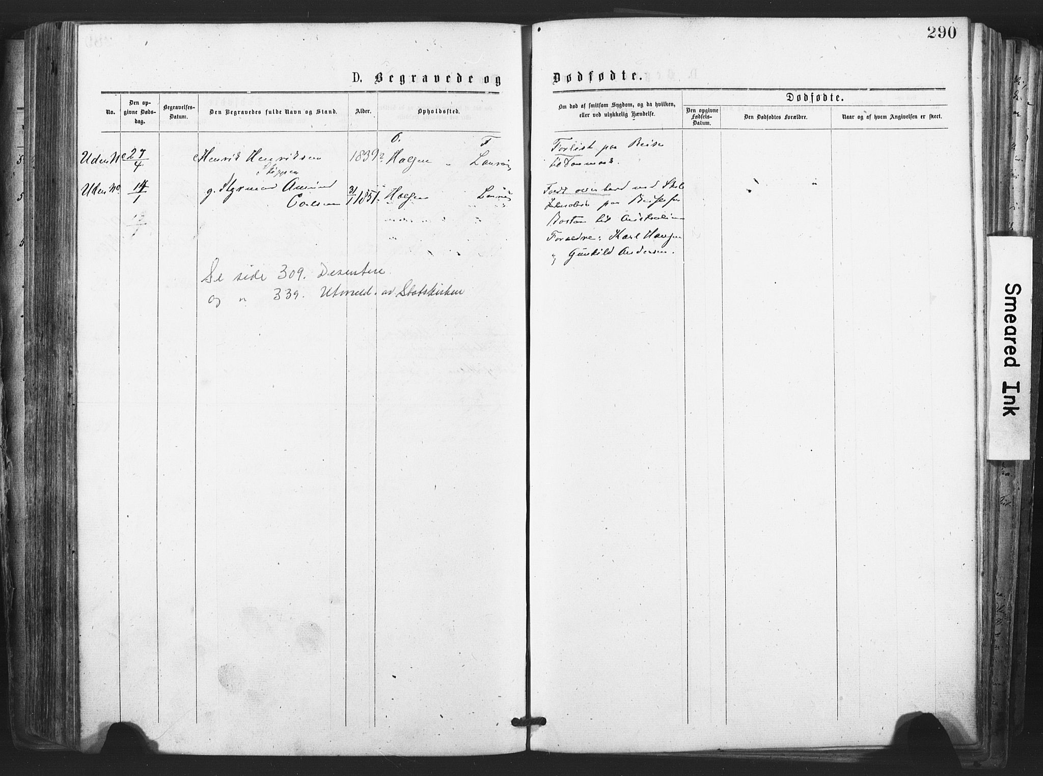 Tjølling kirkebøker, AV/SAKO-A-60/F/Fa/L0008: Parish register (official) no. 8, 1877-1886, p. 290