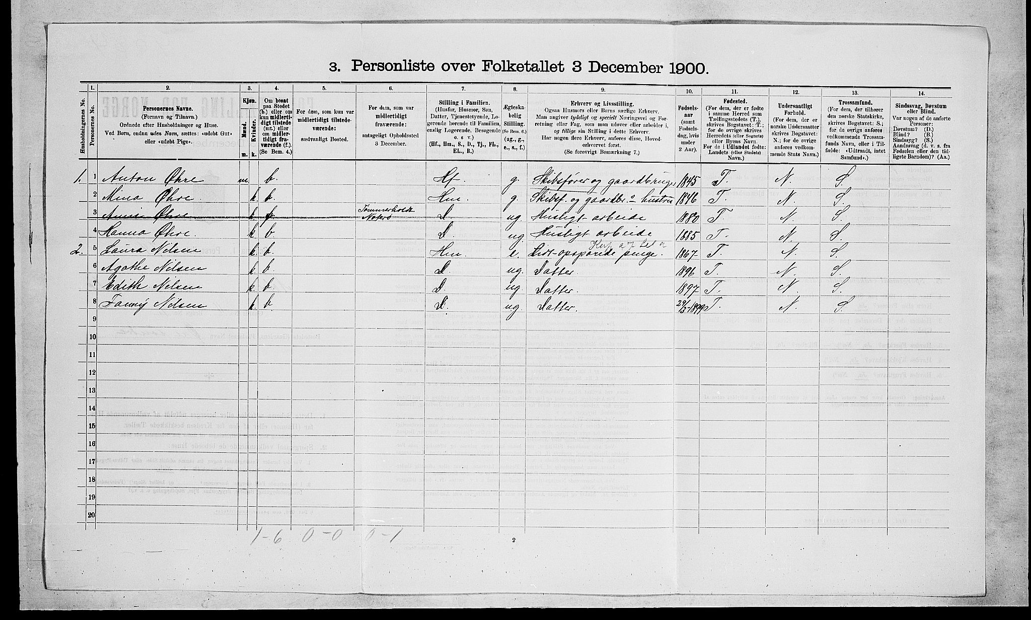 RA, 1900 census for Nøtterøy, 1900, p. 656