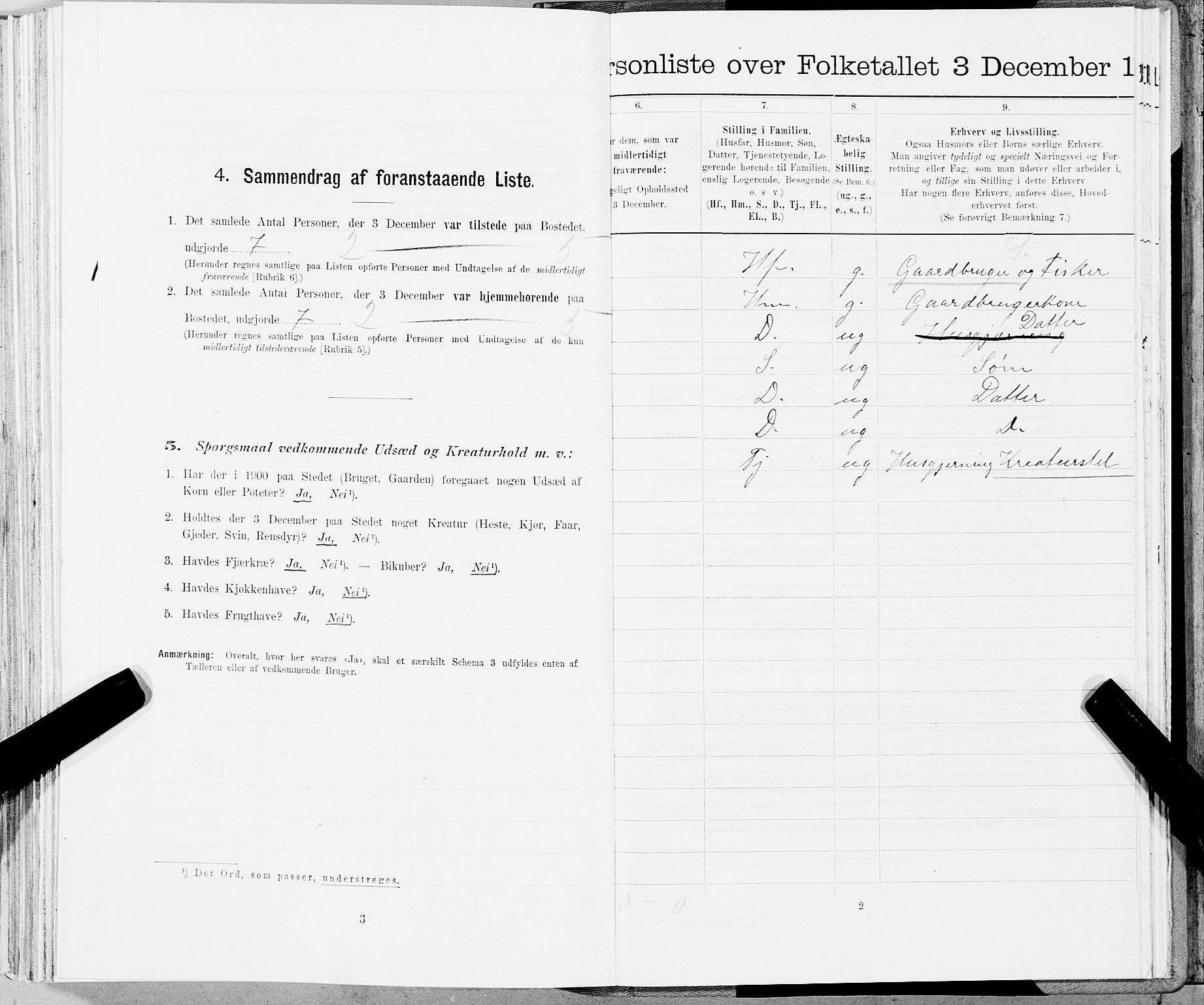 SAT, 1900 census for Fosnes, 1900, p. 857
