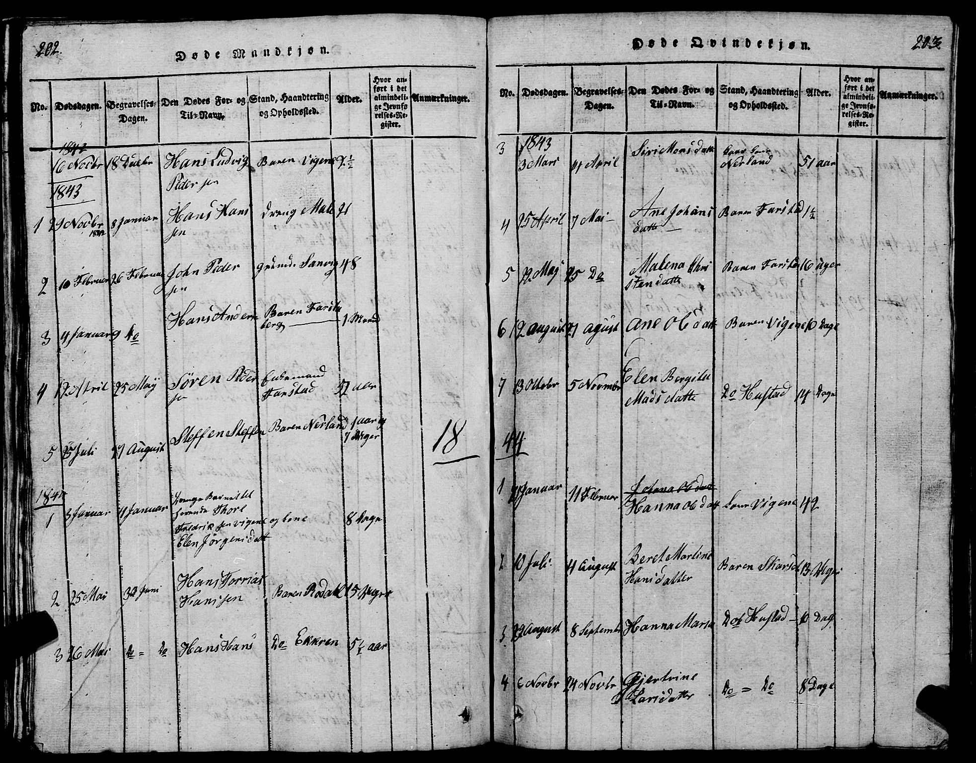 Ministerialprotokoller, klokkerbøker og fødselsregistre - Møre og Romsdal, SAT/A-1454/567/L0781: Parish register (copy) no. 567C01, 1818-1845, p. 202-203
