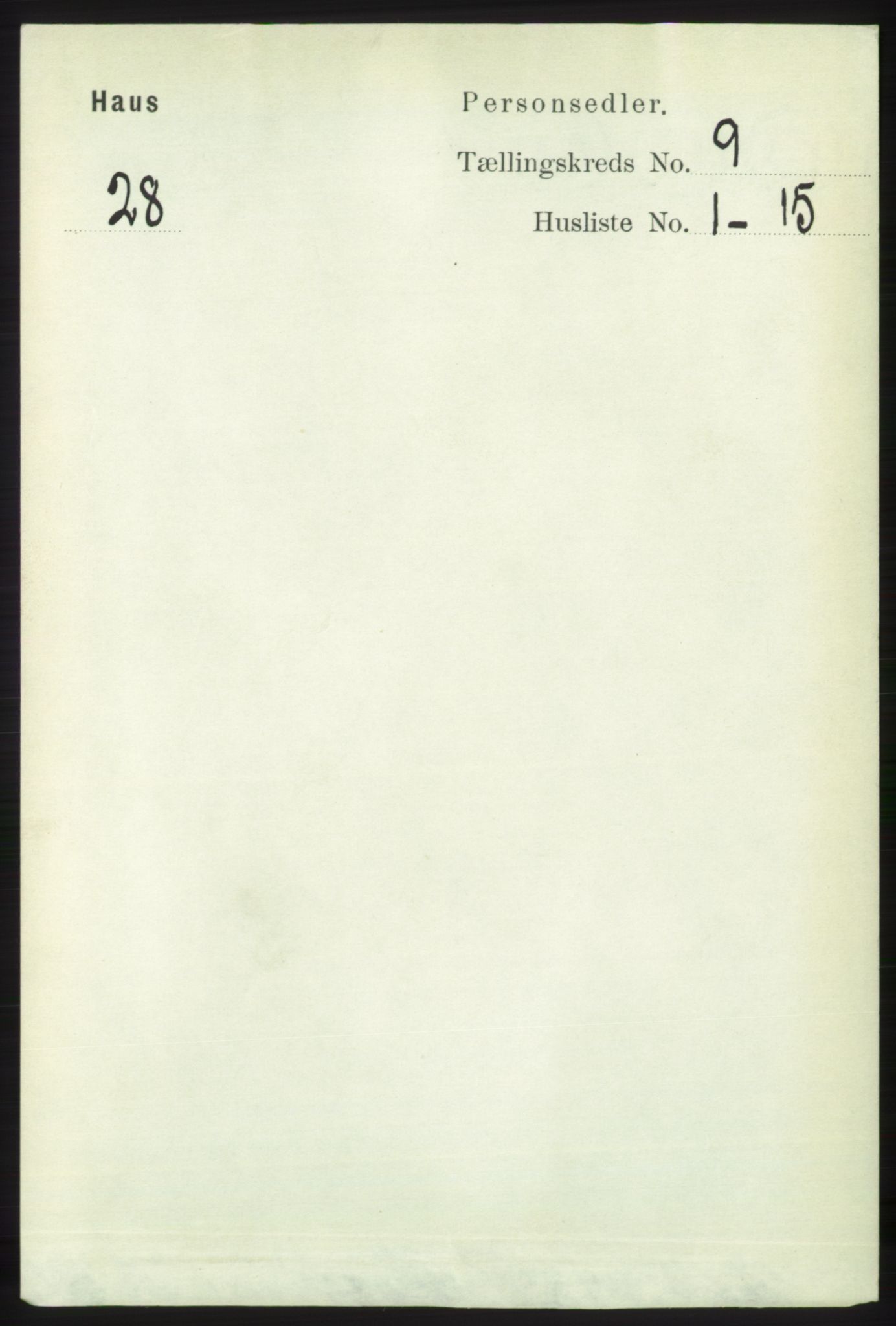 RA, 1891 census for 1250 Haus, 1891, p. 3543