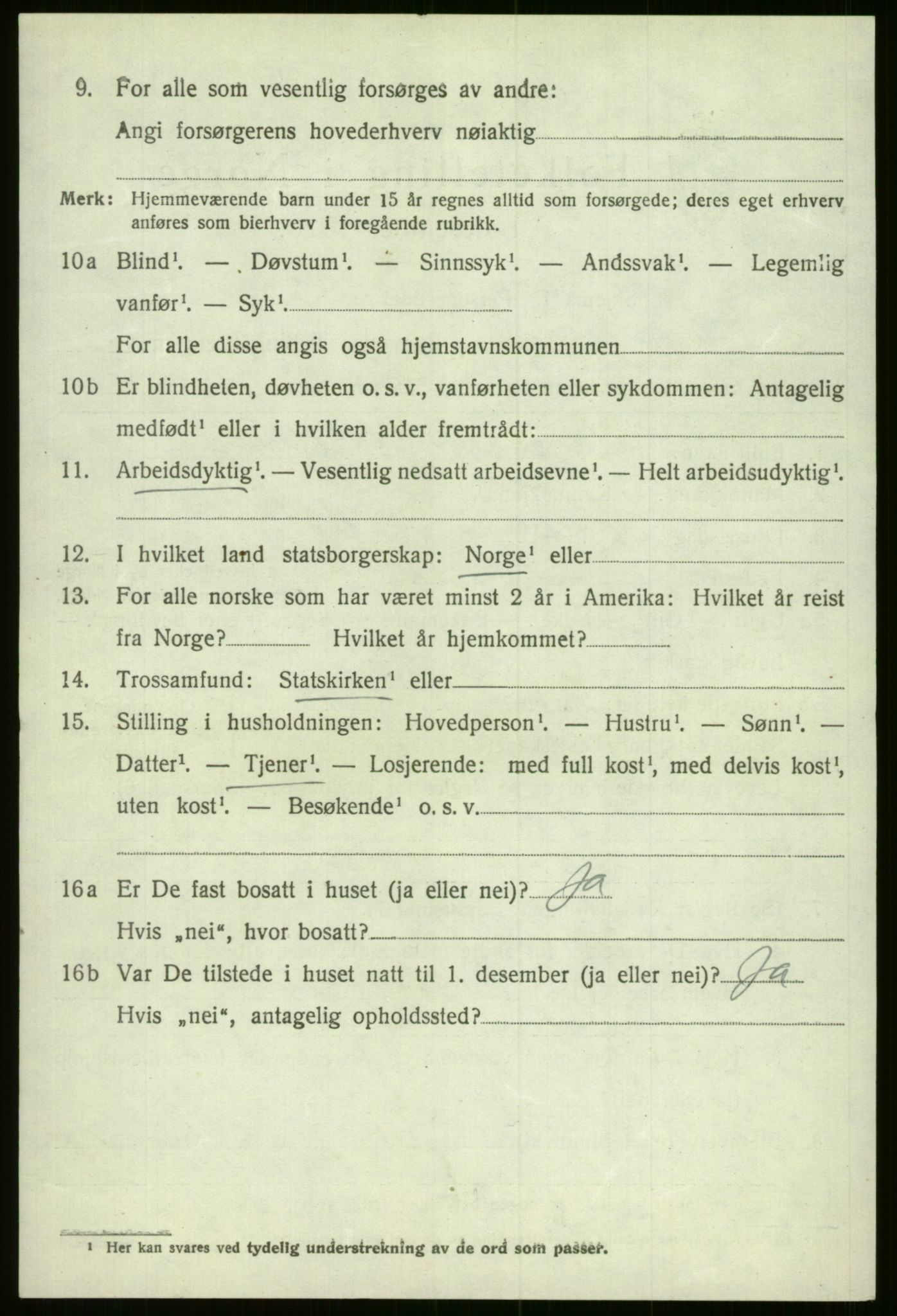 SAB, 1920 census for Evanger, 1920, p. 3560