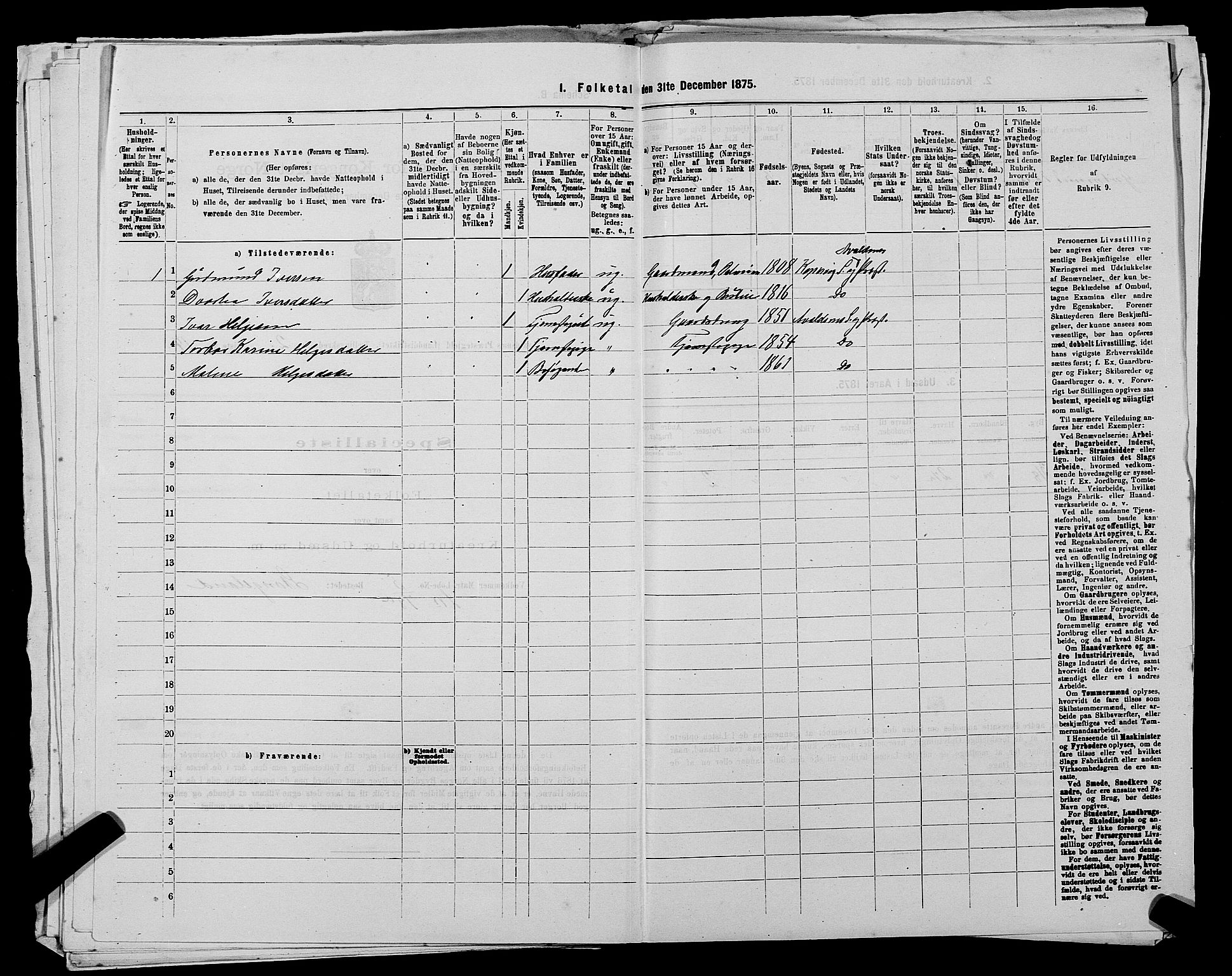 SAST, 1875 census for 1147L Avaldsnes/Avaldsnes og Kopervik, 1875, p. 325