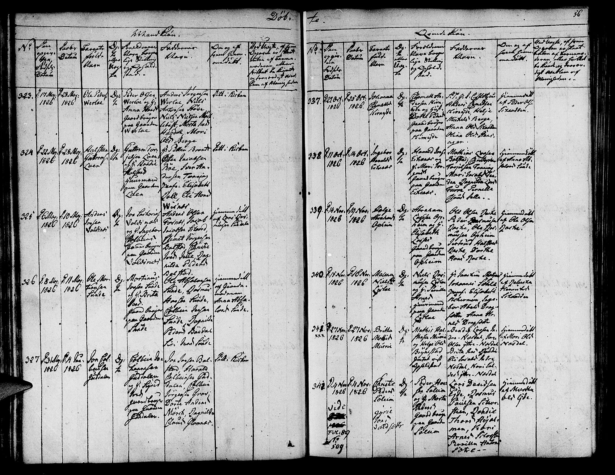 Innvik sokneprestembete, AV/SAB-A-80501: Parish register (official) no. A 3, 1820-1832, p. 56