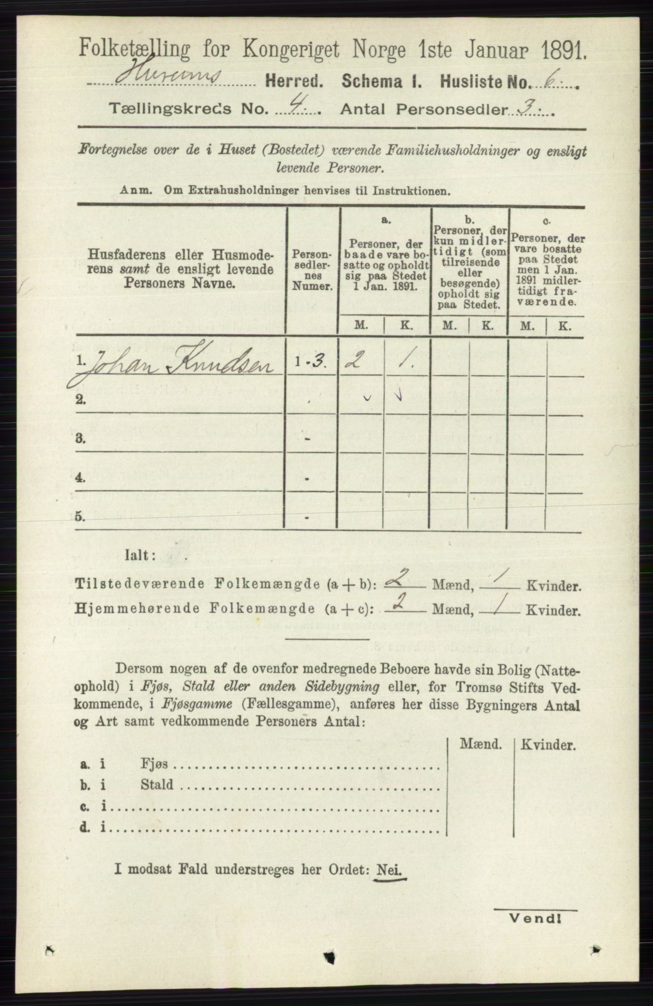 RA, 1891 census for 0628 Hurum, 1891, p. 1125