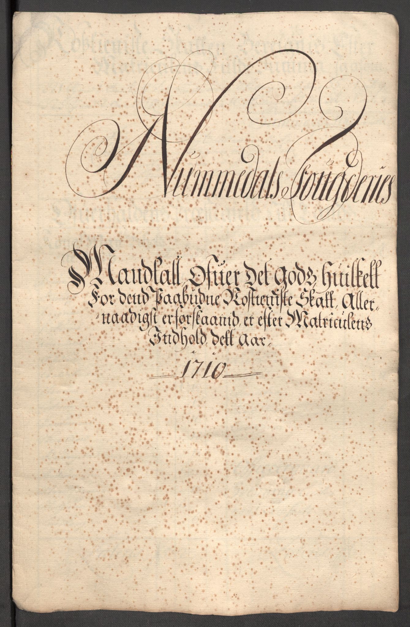 Rentekammeret inntil 1814, Reviderte regnskaper, Fogderegnskap, AV/RA-EA-4092/R64/L4431: Fogderegnskap Namdal, 1709-1710, p. 454