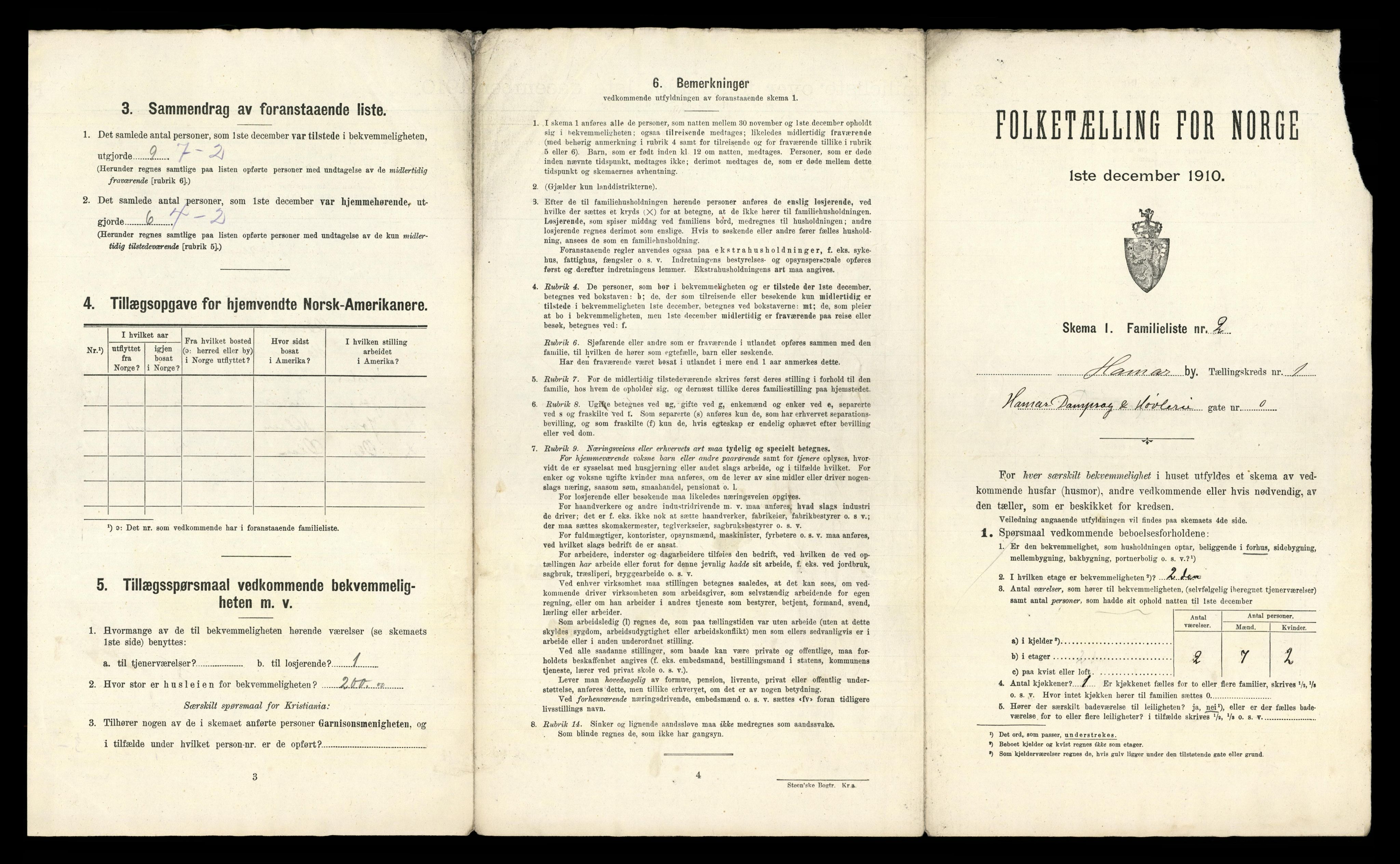 RA, 1910 census for Hamar, 1910, p. 29