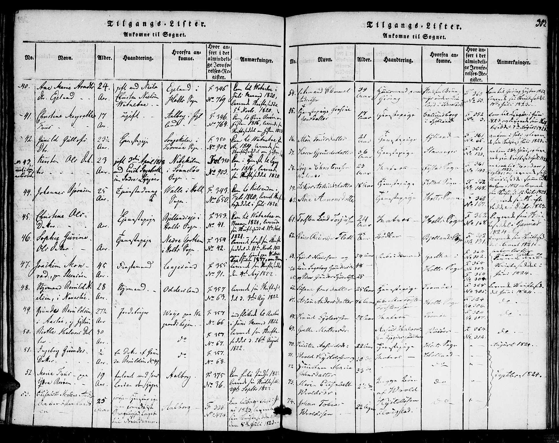 Dypvåg sokneprestkontor, AV/SAK-1111-0007/F/Fa/Faa/L0003: Parish register (official) no. A 3 /1, 1817-1824, p. 303