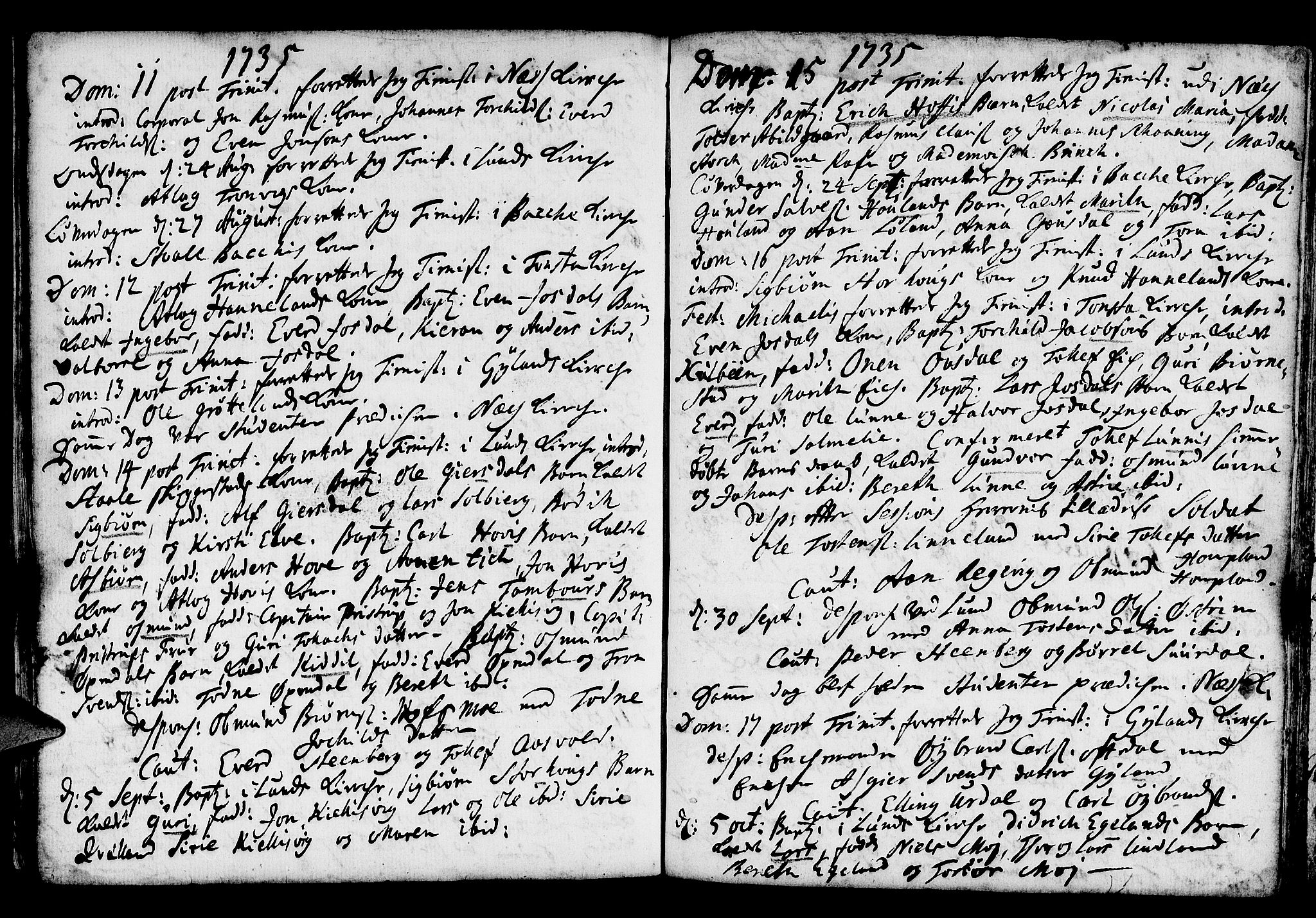 Lund sokneprestkontor, AV/SAST-A-101809/S06/L0001: Parish register (official) no. A 1, 1724-1737