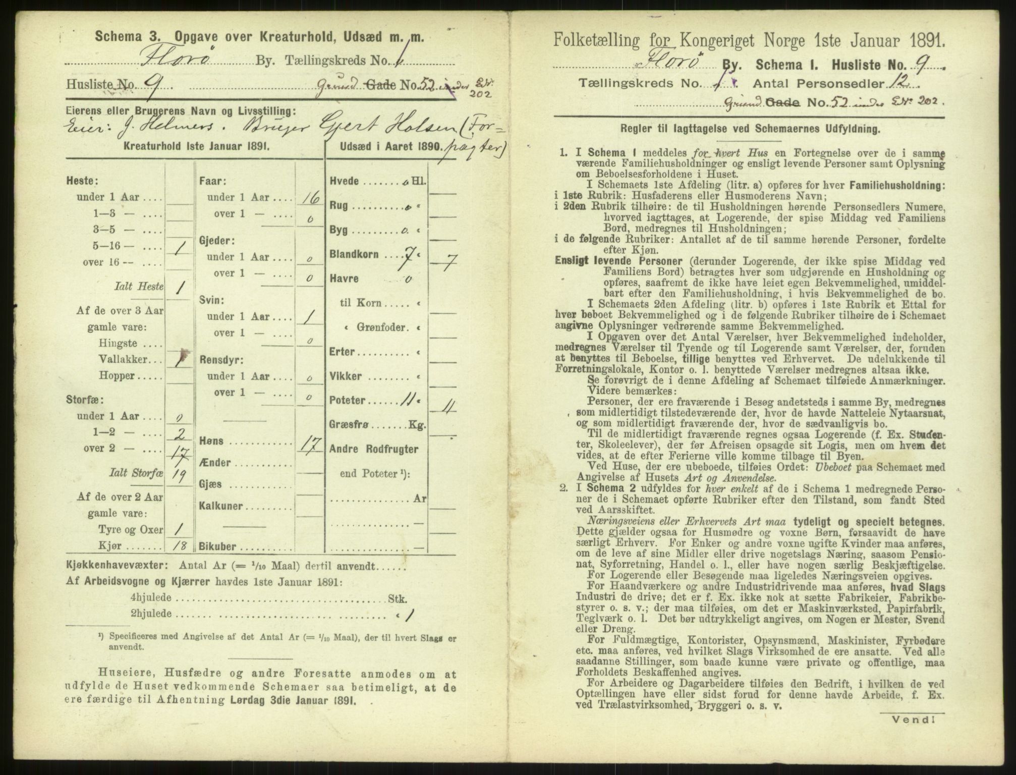RA, 1891 census for 1401 Florø, 1891, p. 25