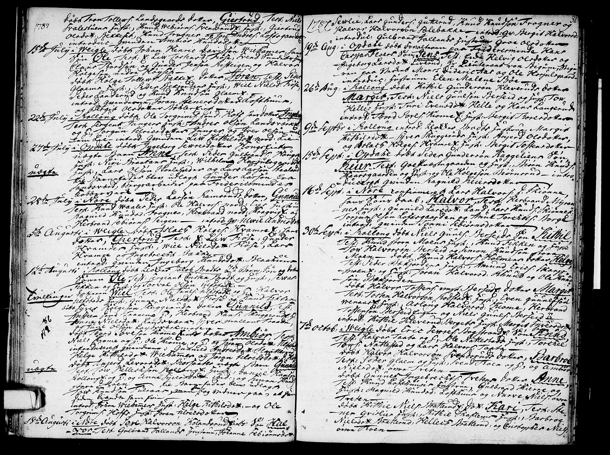 Rollag kirkebøker, AV/SAKO-A-240/F/Fa/L0004: Parish register (official) no. I 4, 1778-1792, p. 31