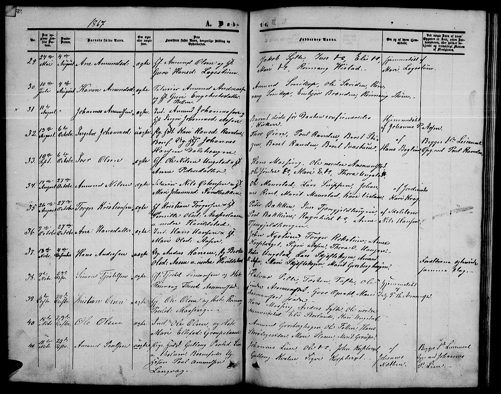 Nord-Fron prestekontor, AV/SAH-PREST-080/H/Ha/Hab/L0002: Parish register (copy) no. 2, 1851-1883, p. 70