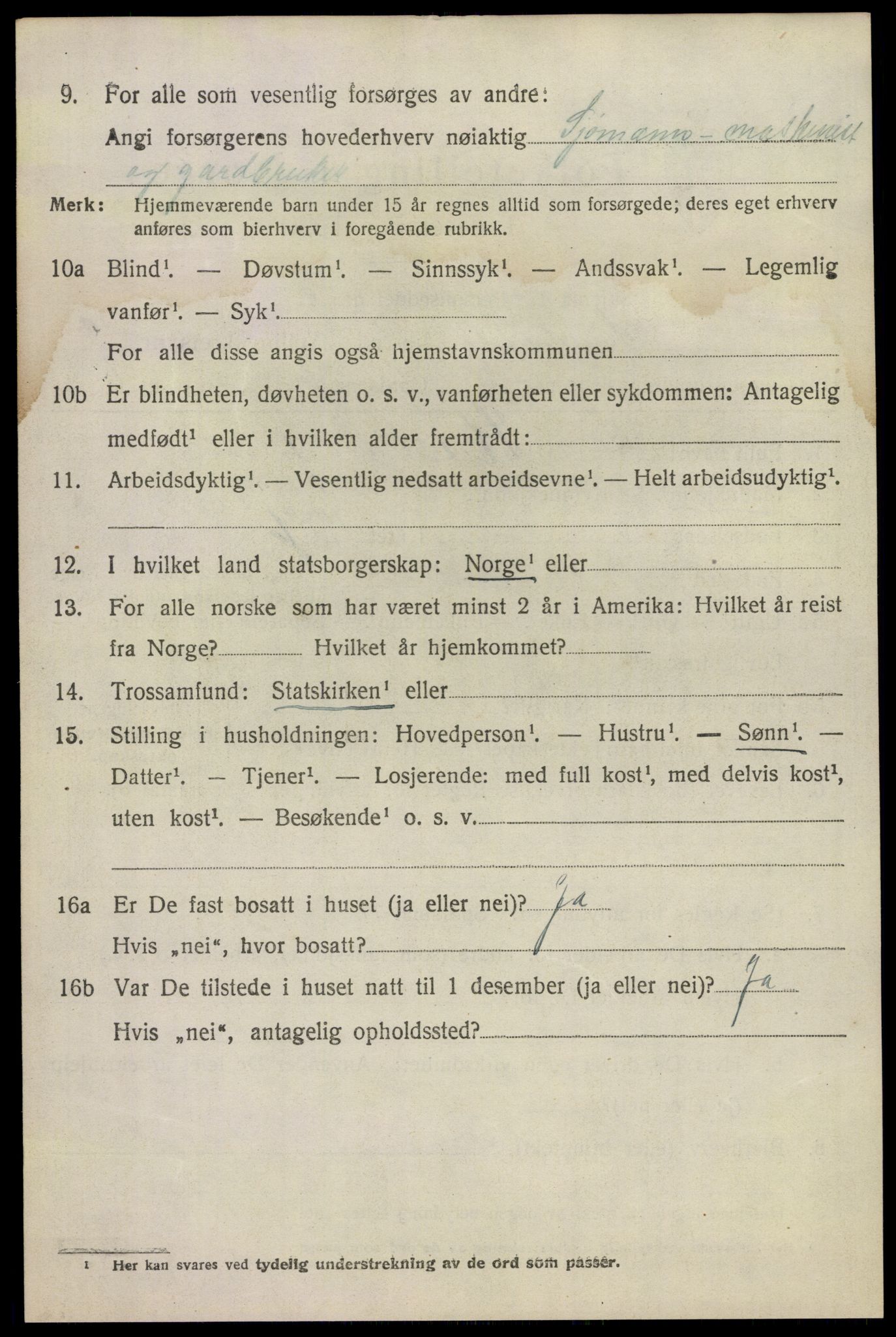 SAKO, 1920 census for Sandeherred, 1920, p. 12723