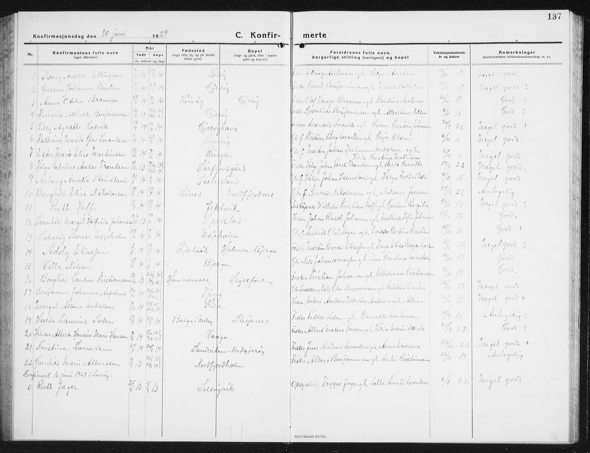 Ministerialprotokoller, klokkerbøker og fødselsregistre - Nordland, SAT/A-1459/841/L0622: Parish register (copy) no. 841C06, 1924-1942, p. 137