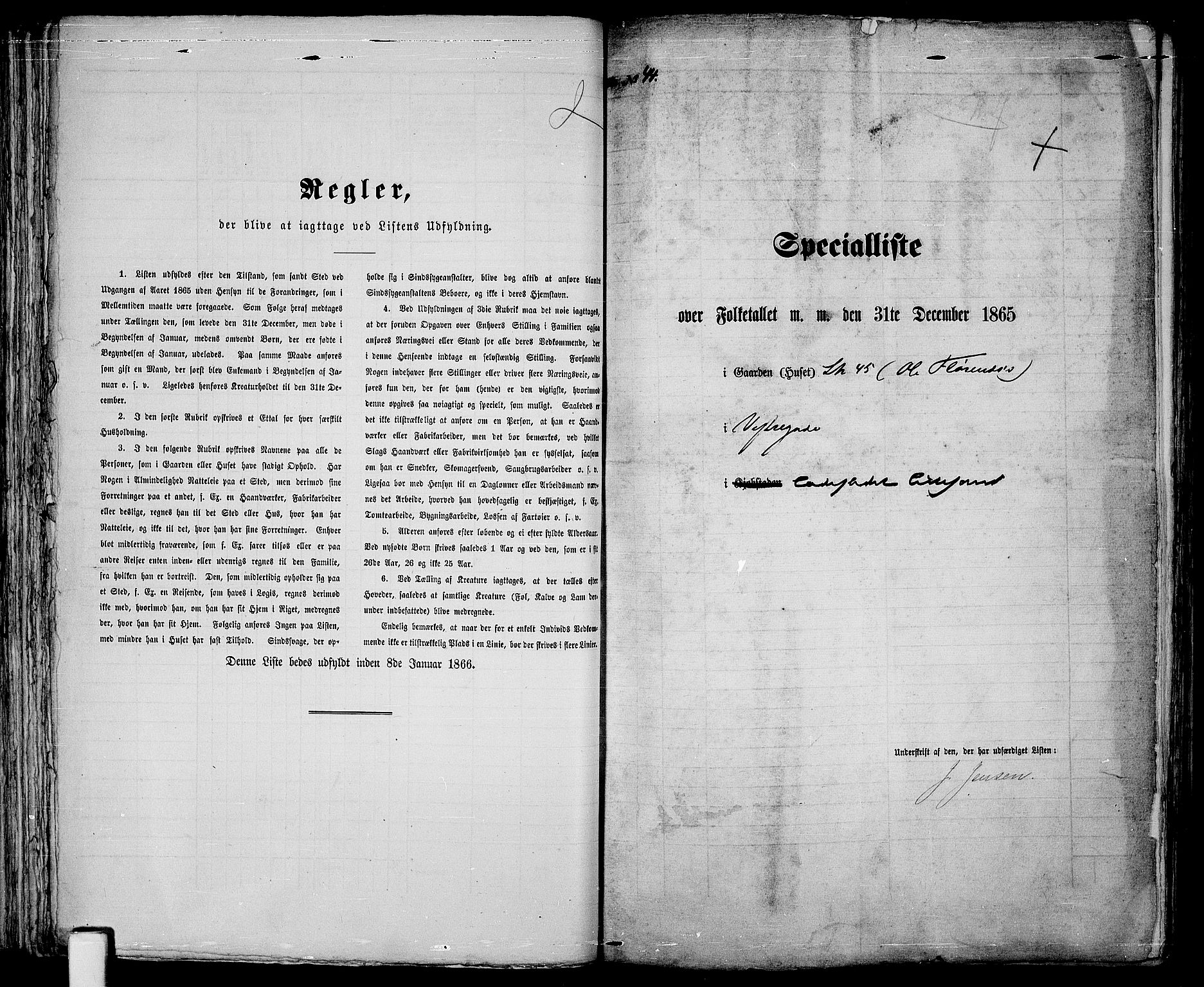 RA, 1865 census for Vestre Moland/Lillesand, 1865, p. 96