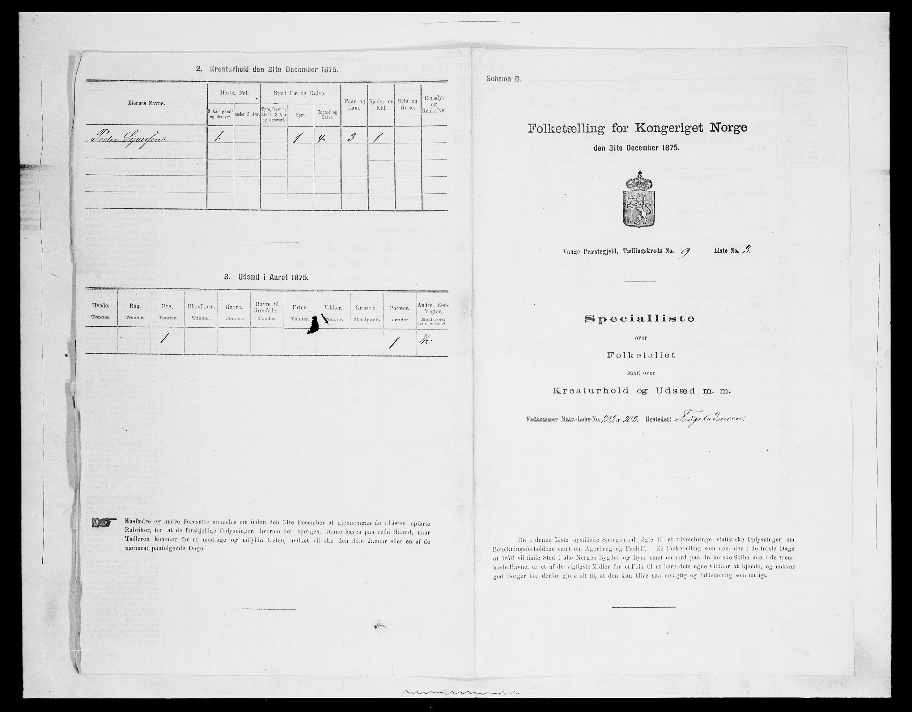 SAH, 1875 census for 0515P Vågå, 1875, p. 1529