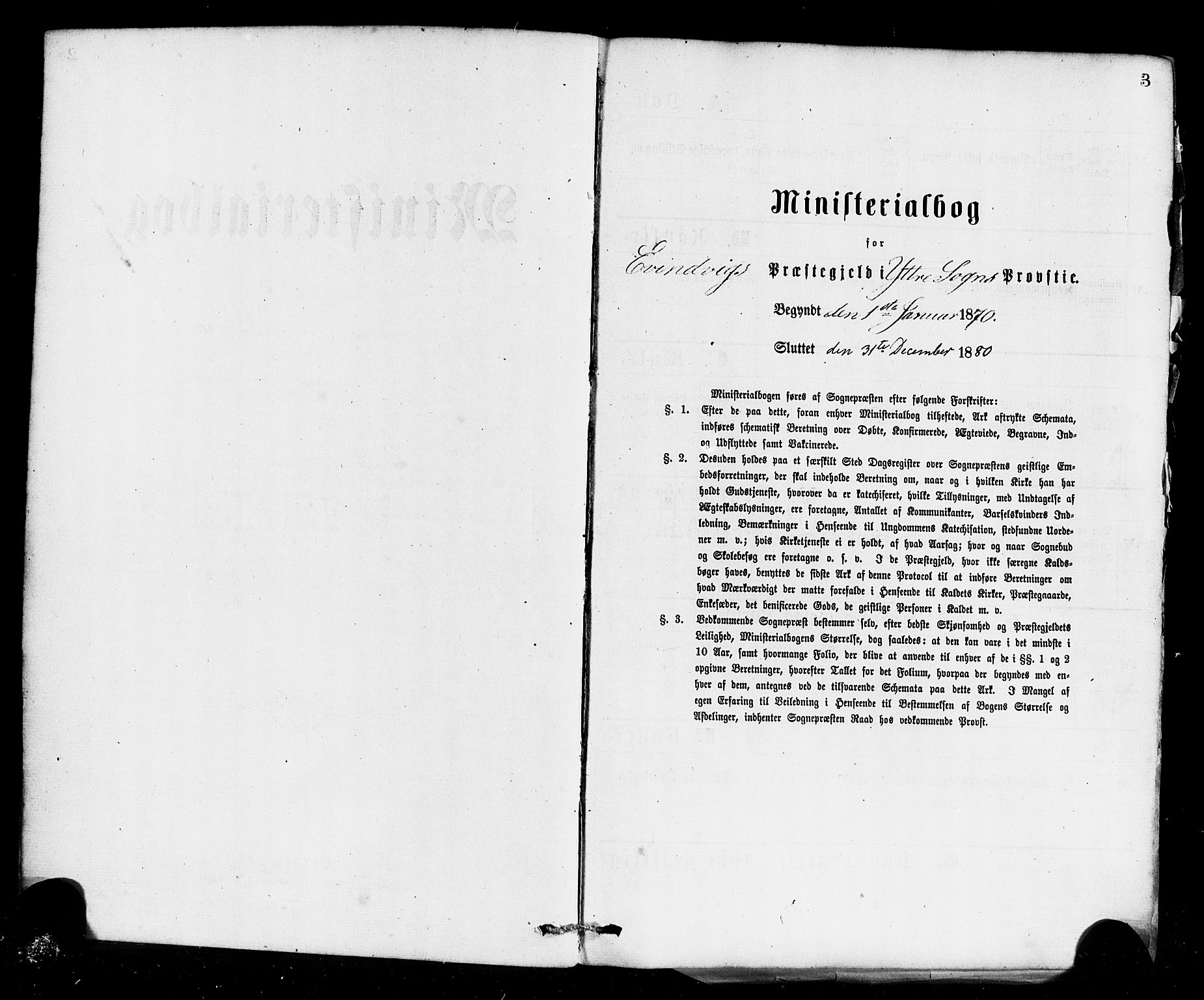 Gulen sokneprestembete, AV/SAB-A-80201/H/Haa/Haaa/L0023: Parish register (official) no. A 23, 1870-1880, p. 3