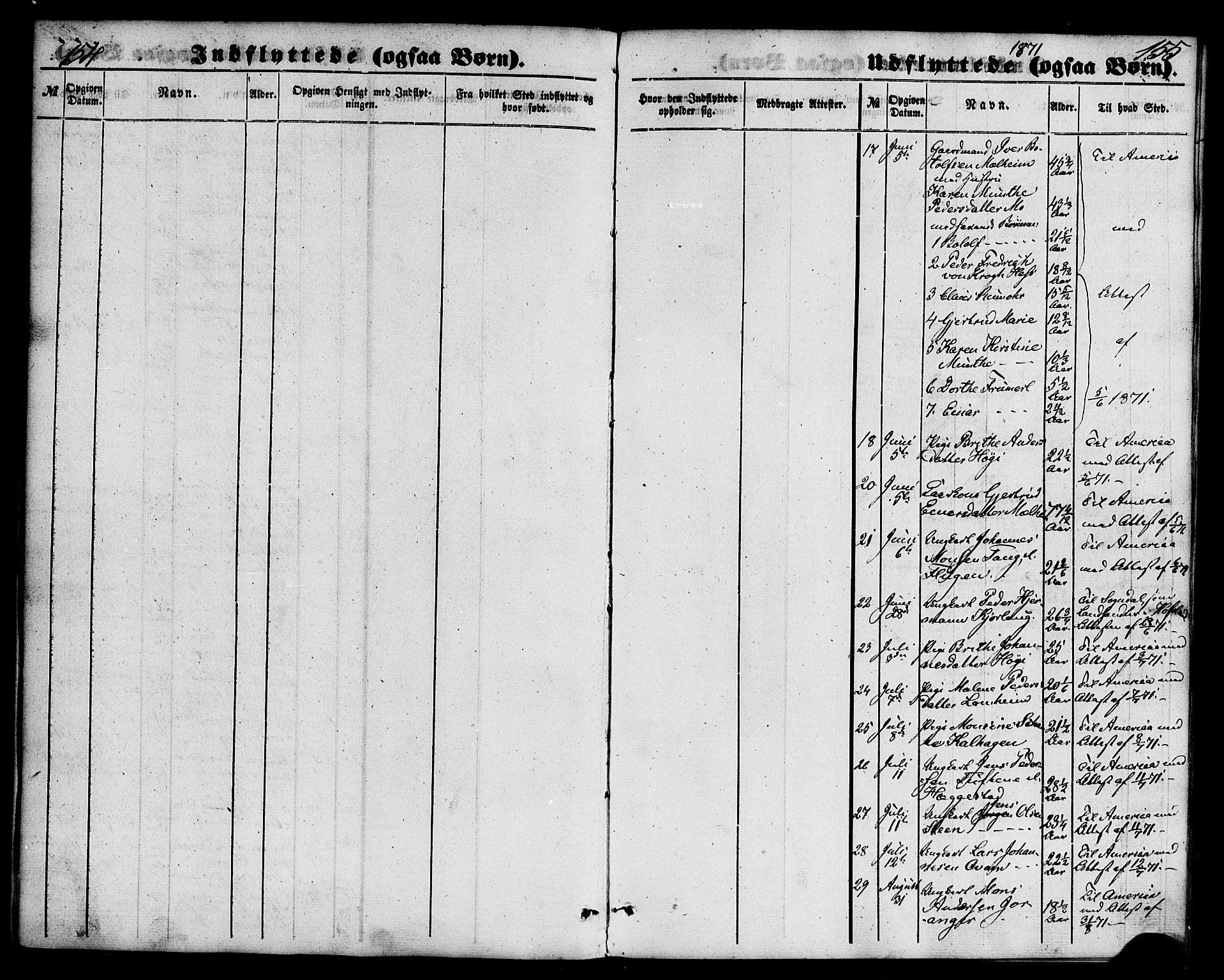 Hafslo sokneprestembete, SAB/A-80301/H/Haa/Haaa/L0018: Parish register (official) no. A 18, 1853-1886, p. 154-155