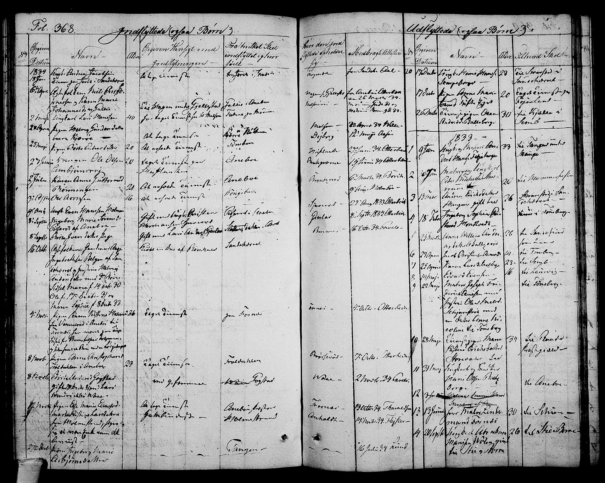 Stokke kirkebøker, AV/SAKO-A-320/F/Fa/L0006: Parish register (official) no. I 6, 1826-1843, p. 368