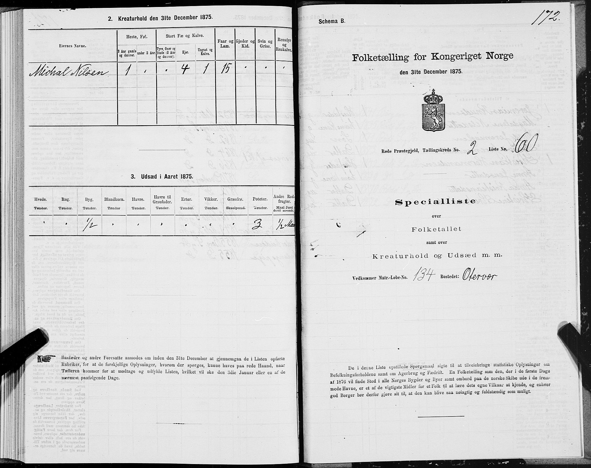 SAT, 1875 census for 1836P Rødøy, 1875, p. 1172