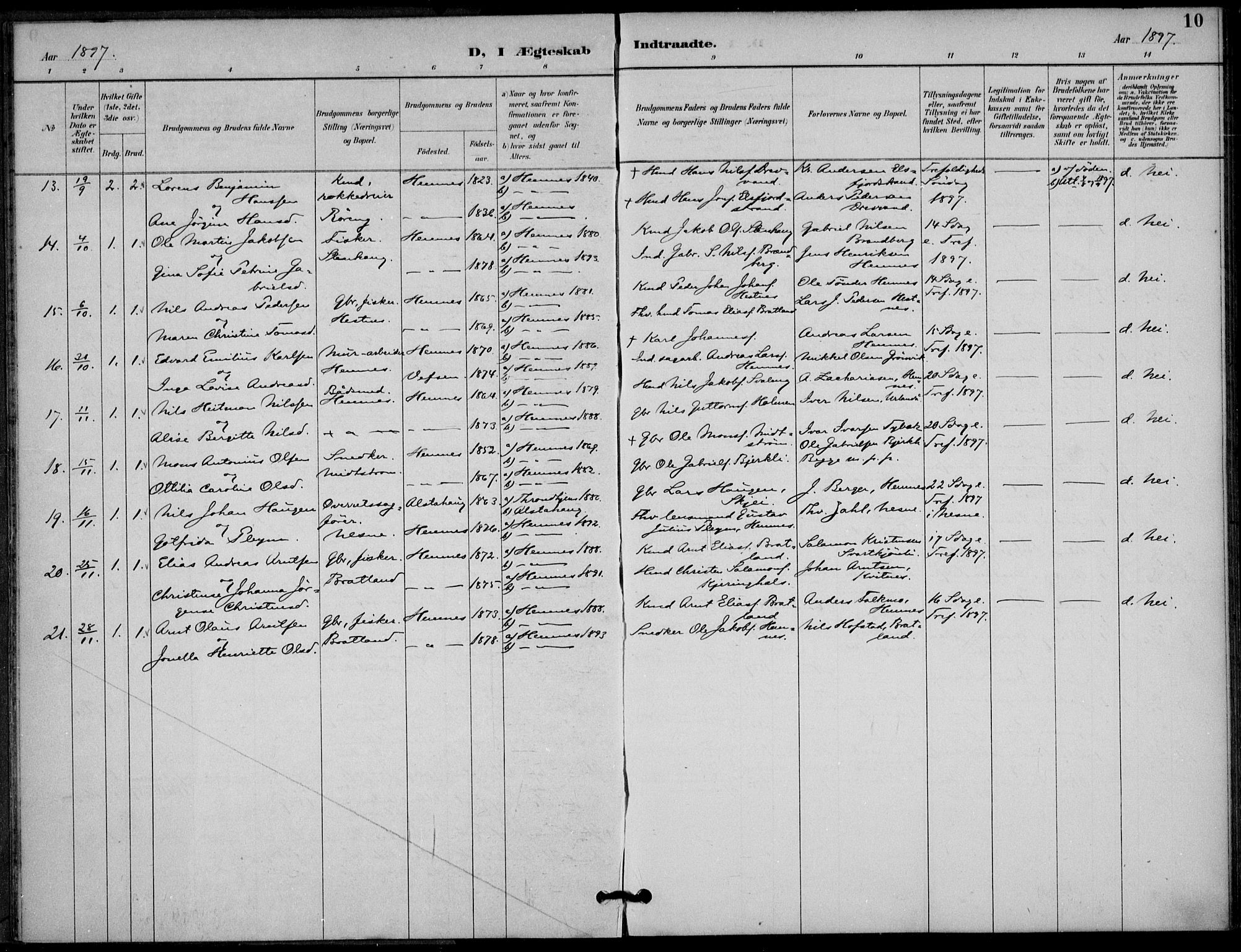 Ministerialprotokoller, klokkerbøker og fødselsregistre - Nordland, AV/SAT-A-1459/825/L0363: Parish register (official) no. 825A17, 1890-1909, p. 10