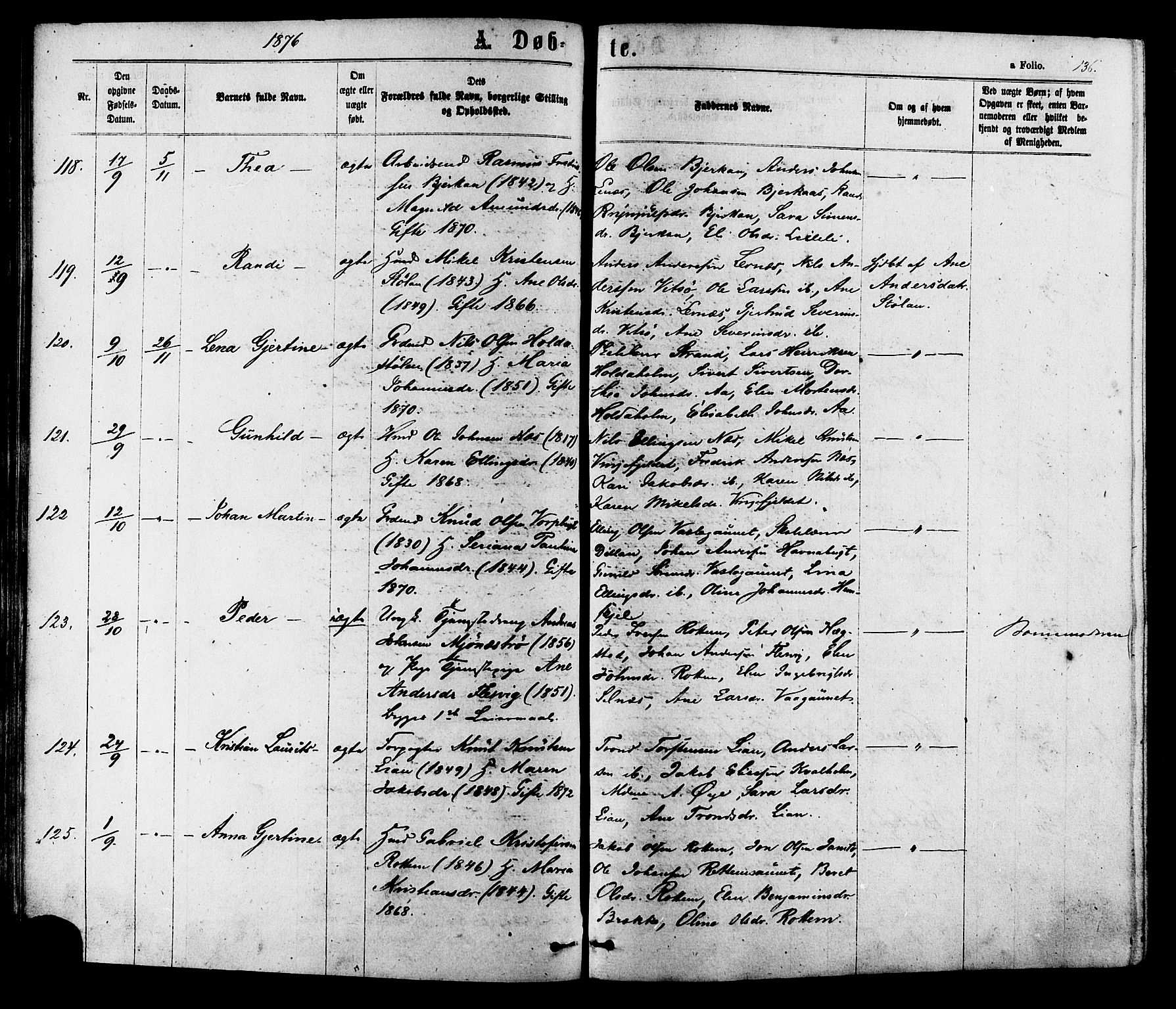 Ministerialprotokoller, klokkerbøker og fødselsregistre - Sør-Trøndelag, SAT/A-1456/630/L0495: Parish register (official) no. 630A08, 1868-1878, p. 136