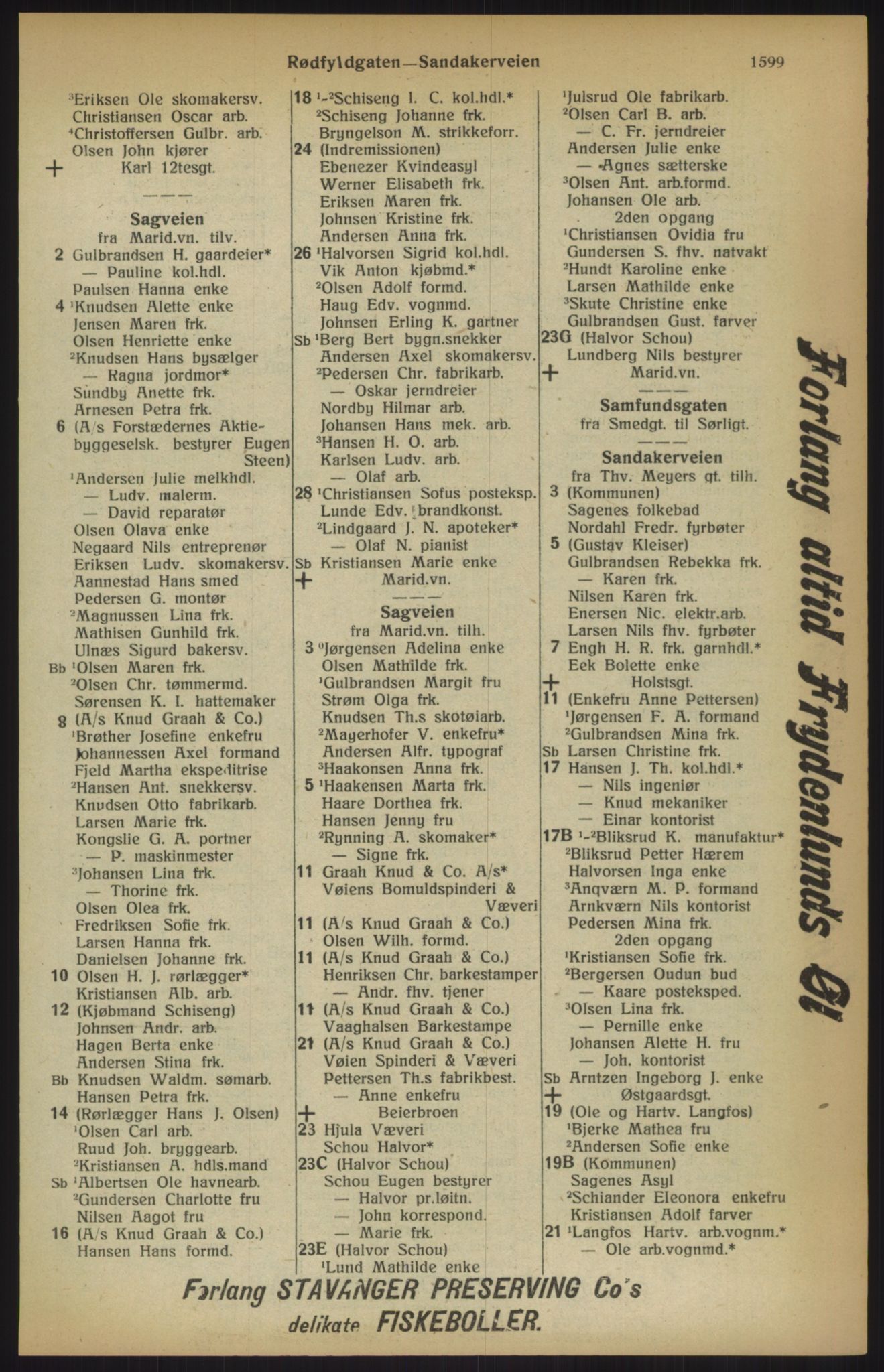 Kristiania/Oslo adressebok, PUBL/-, 1915, p. 1599