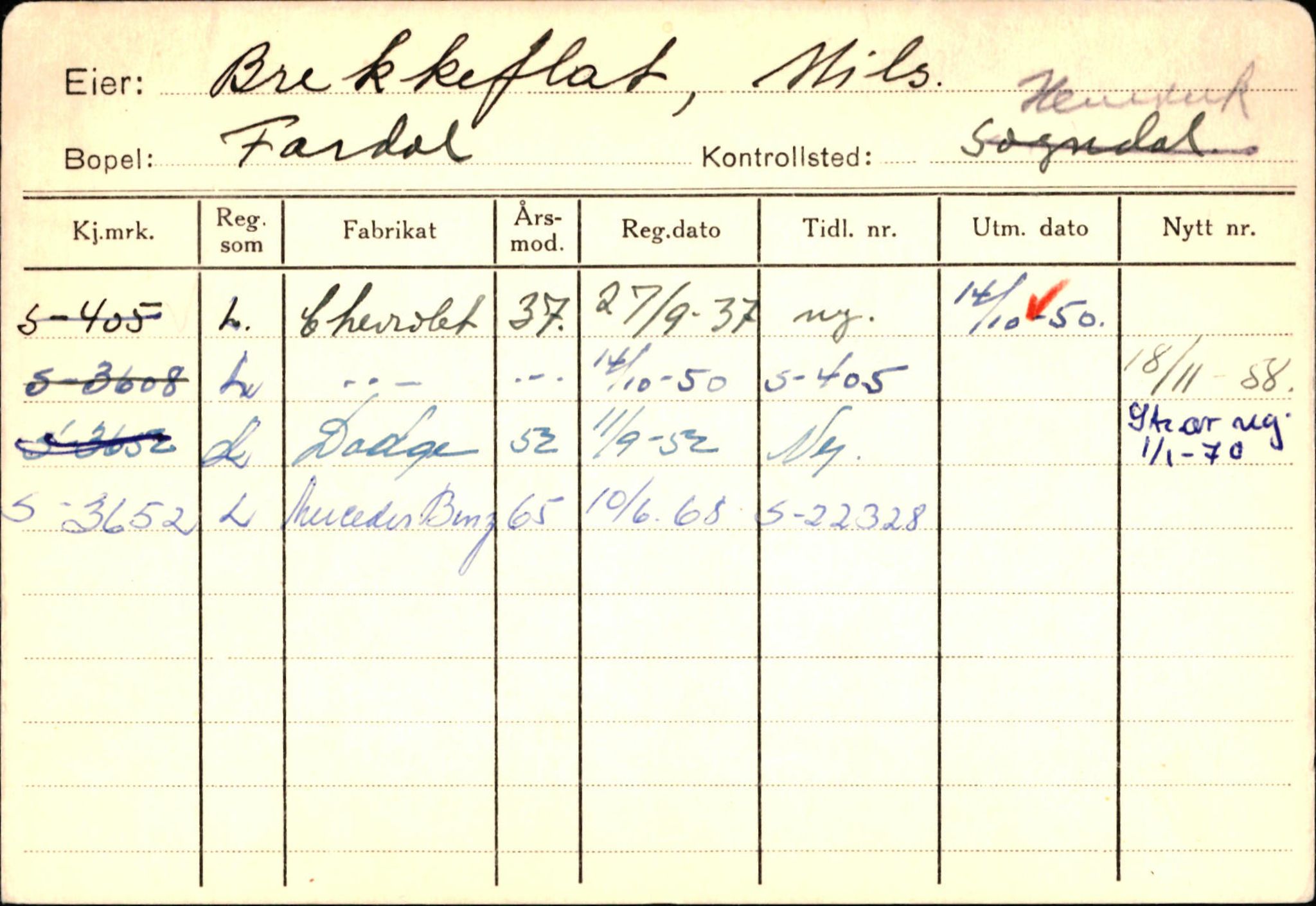 Statens vegvesen, Sogn og Fjordane vegkontor, AV/SAB-A-5301/4/F/L0124: Eigarregister Sogndal A-U, 1945-1975, p. 221