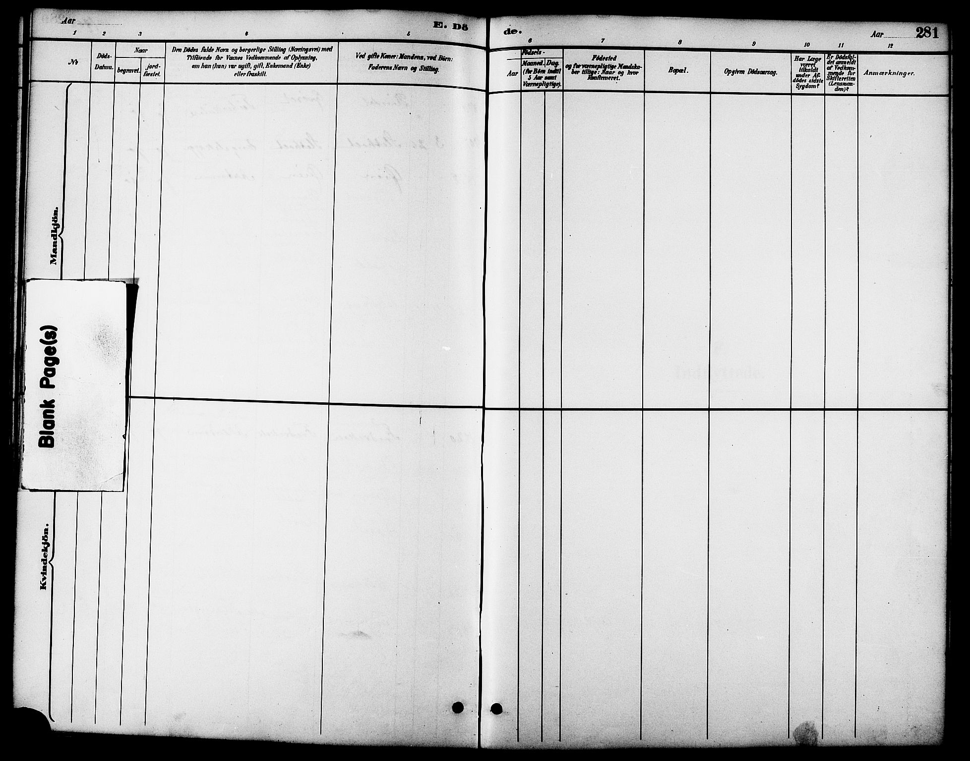 Ministerialprotokoller, klokkerbøker og fødselsregistre - Møre og Romsdal, SAT/A-1454/598/L1078: Parish register (copy) no. 598C03, 1892-1909, p. 281