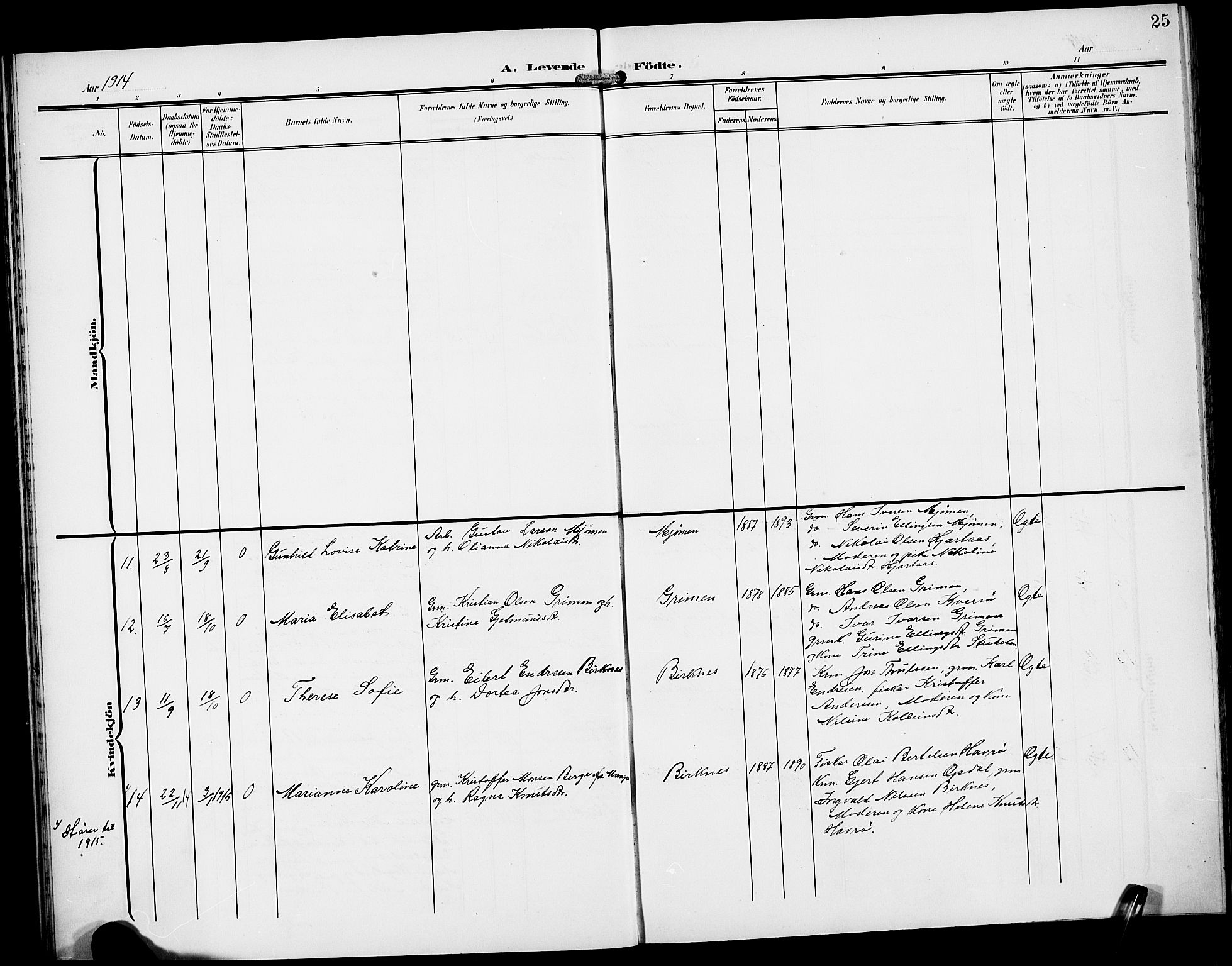 Gulen sokneprestembete, AV/SAB-A-80201/H/Hab/Habd/L0001: Parish register (copy) no. D 1, 1901-1924, p. 25