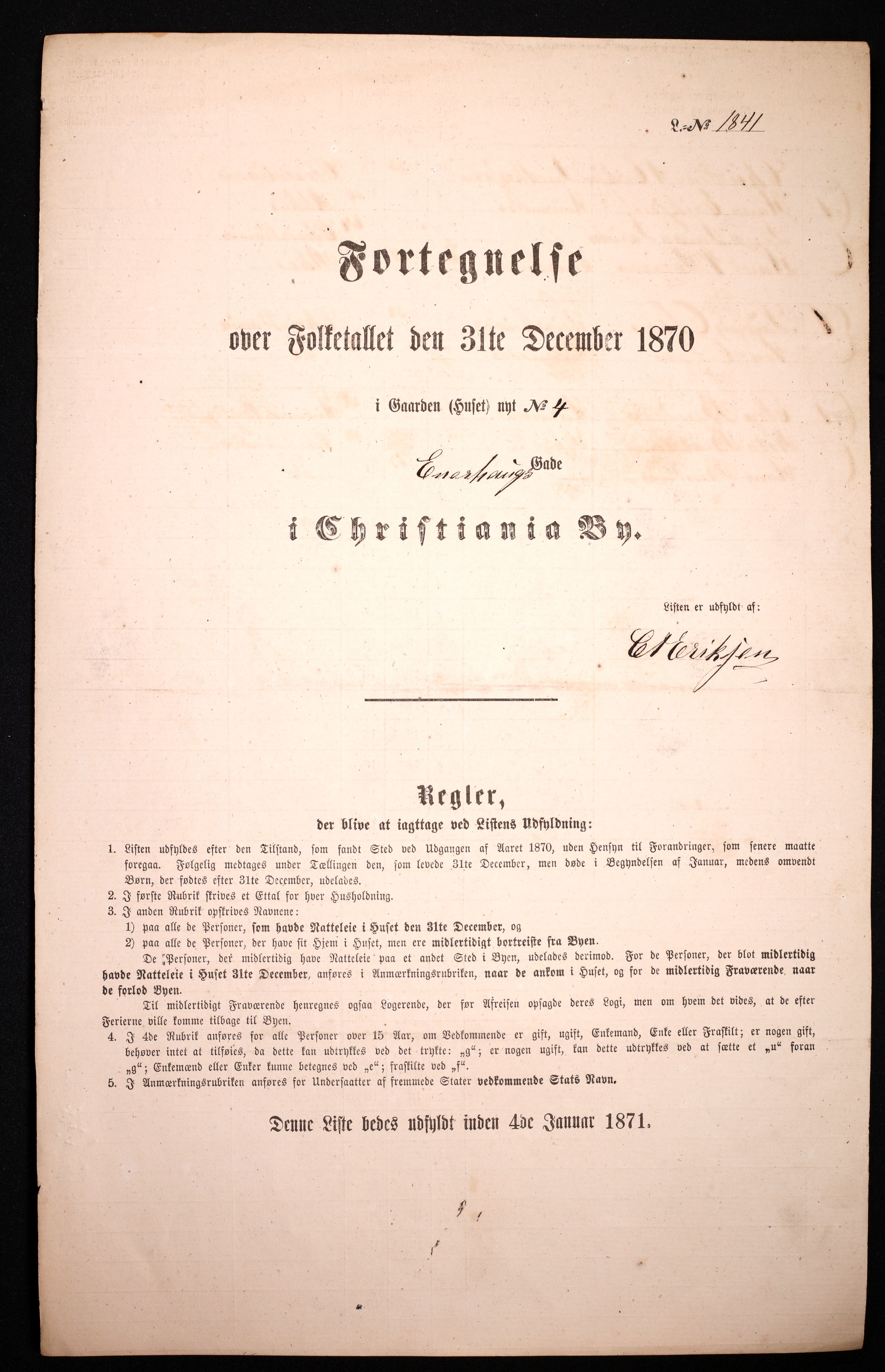 RA, 1870 census for 0301 Kristiania, 1870, p. 819