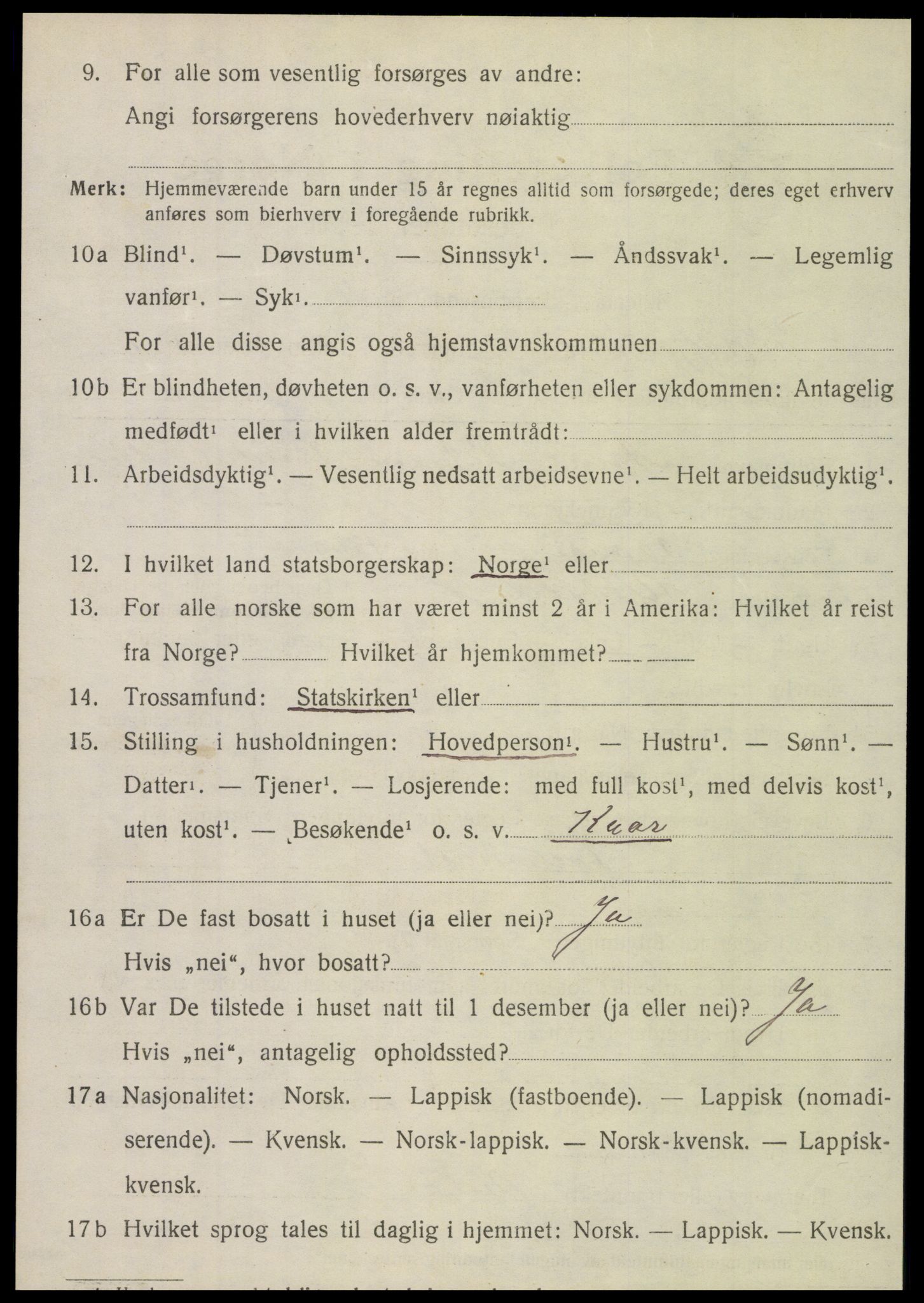 SAT, 1920 census for Hattfjelldal, 1920, p. 543