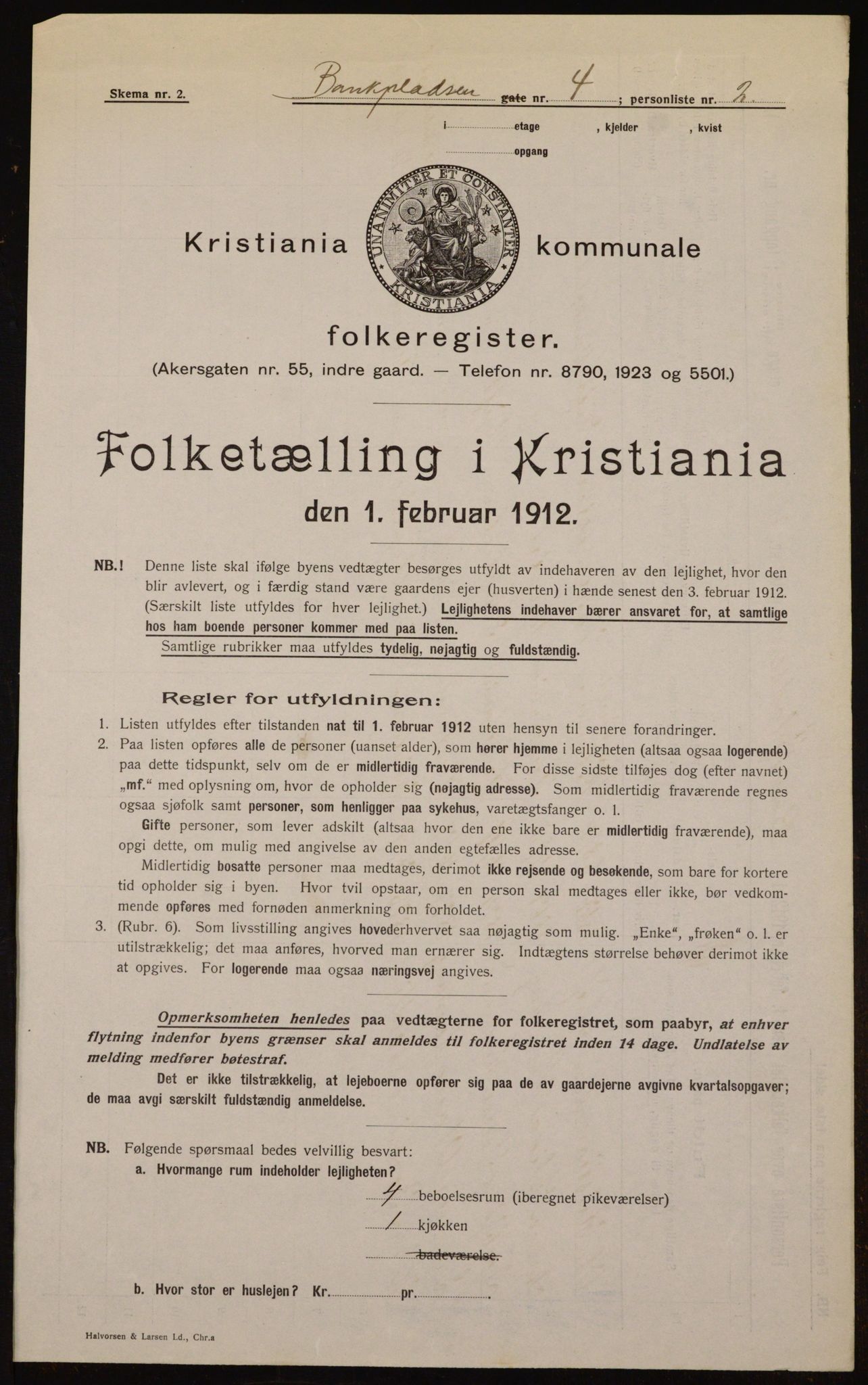 OBA, Municipal Census 1912 for Kristiania, 1912, p. 3248