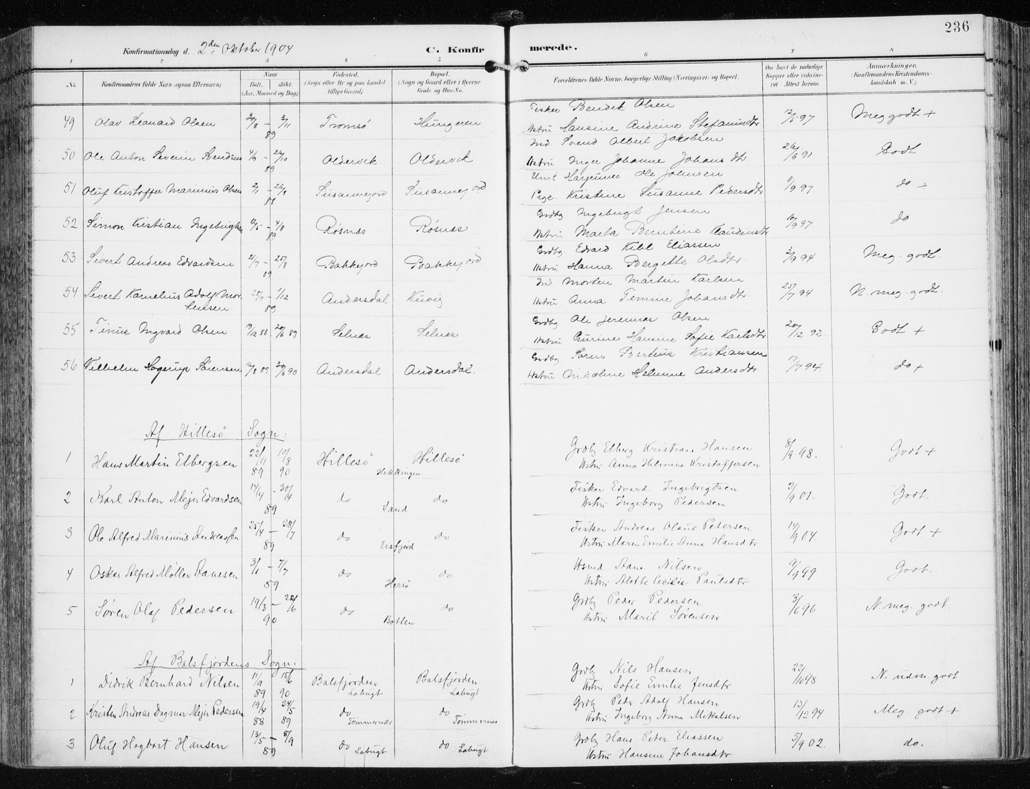 Tromsøysund sokneprestkontor, AV/SATØ-S-1304/G/Ga/L0006kirke: Parish register (official) no. 6, 1897-1906, p. 236