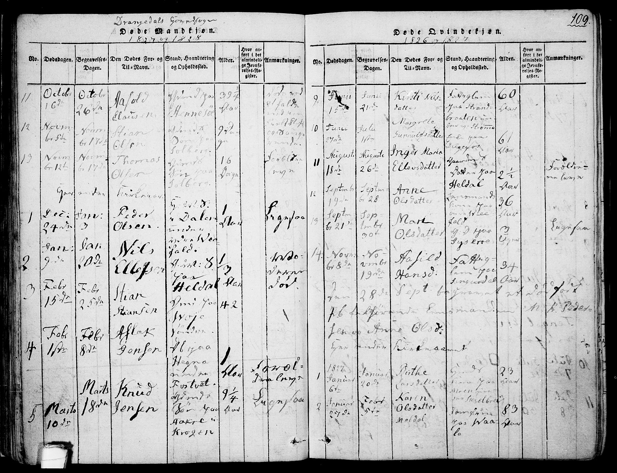 Drangedal kirkebøker, SAKO/A-258/F/Fa/L0005: Parish register (official) no. 5 /1, 1814-1831, p. 109