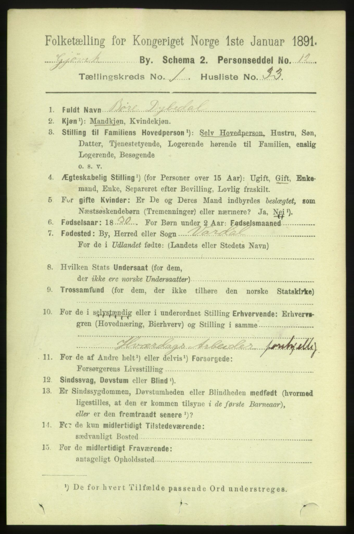 RA, 1891 census for 0502 Gjøvik, 1891, p. 670