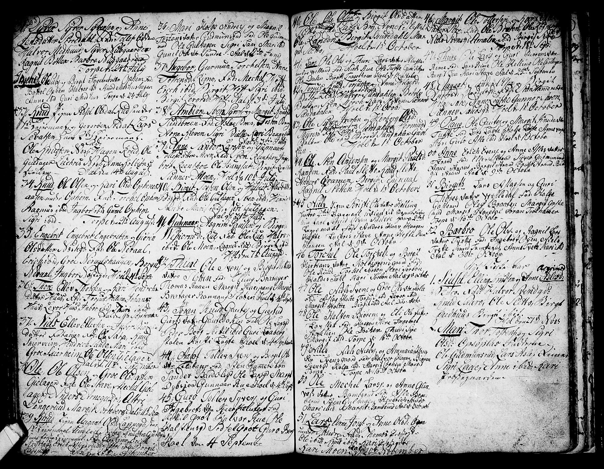 Ål kirkebøker, SAKO/A-249/F/Fa/L0002: Parish register (official) no. I 2, 1771-1806, p. 303-304