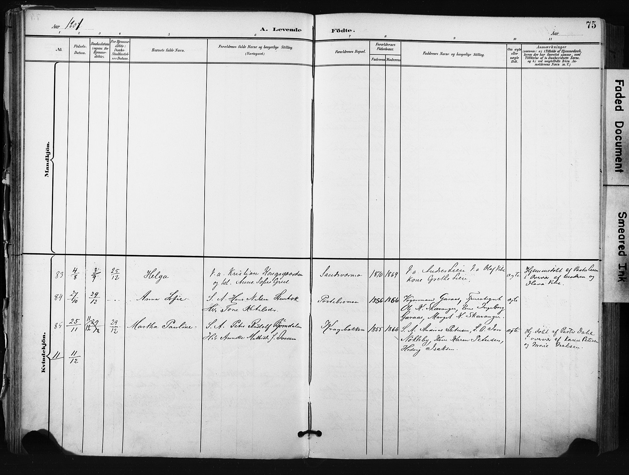 Kongsberg kirkebøker, AV/SAKO-A-22/F/Fb/L0003: Parish register (official) no. II 3, 1896-1905, p. 75